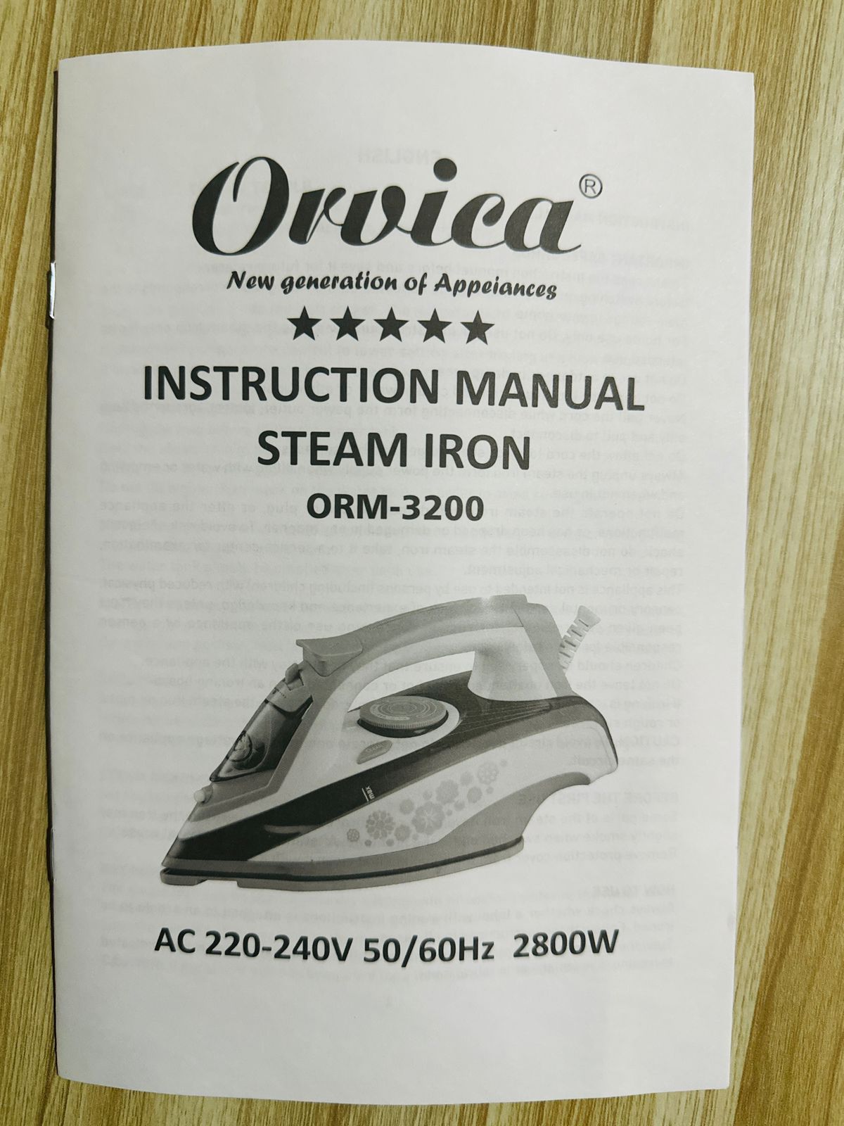 Russian Lot ORVICA Steam Iron 2800W