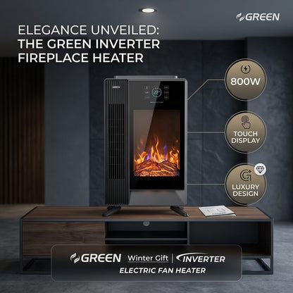 Green Electric Fan display heater