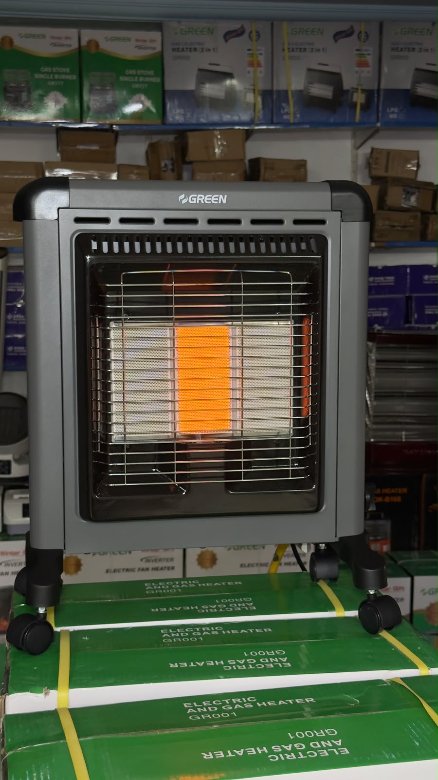 Green GR001 Electric & Gas Heater – Inverter, Grey, 3 Year Warranty