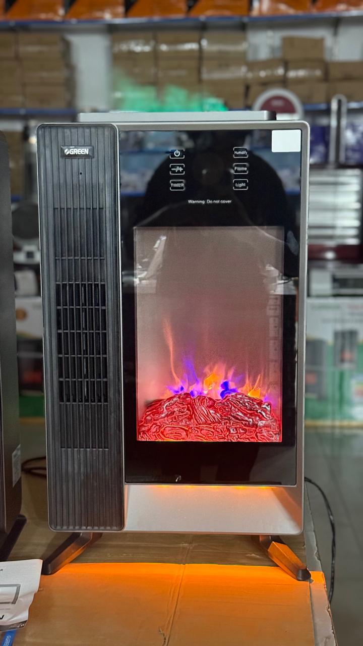 Green Electric Fan display heater