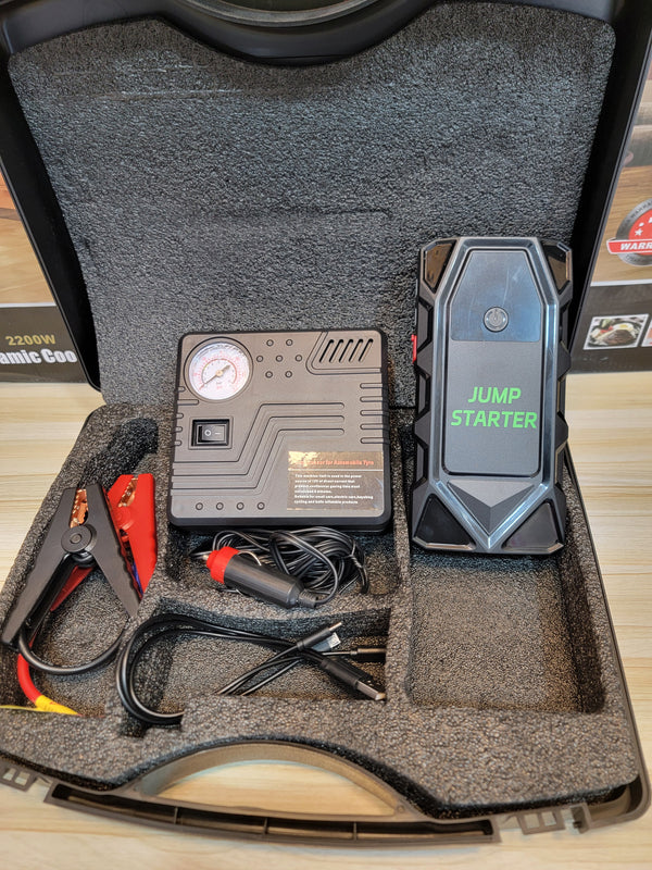 2000A 2-in-1 Car Jump Starter with Tire Inflator 12V