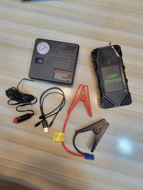 2000A 2-in-1 Car Jump Starter with Tire Inflator 12V