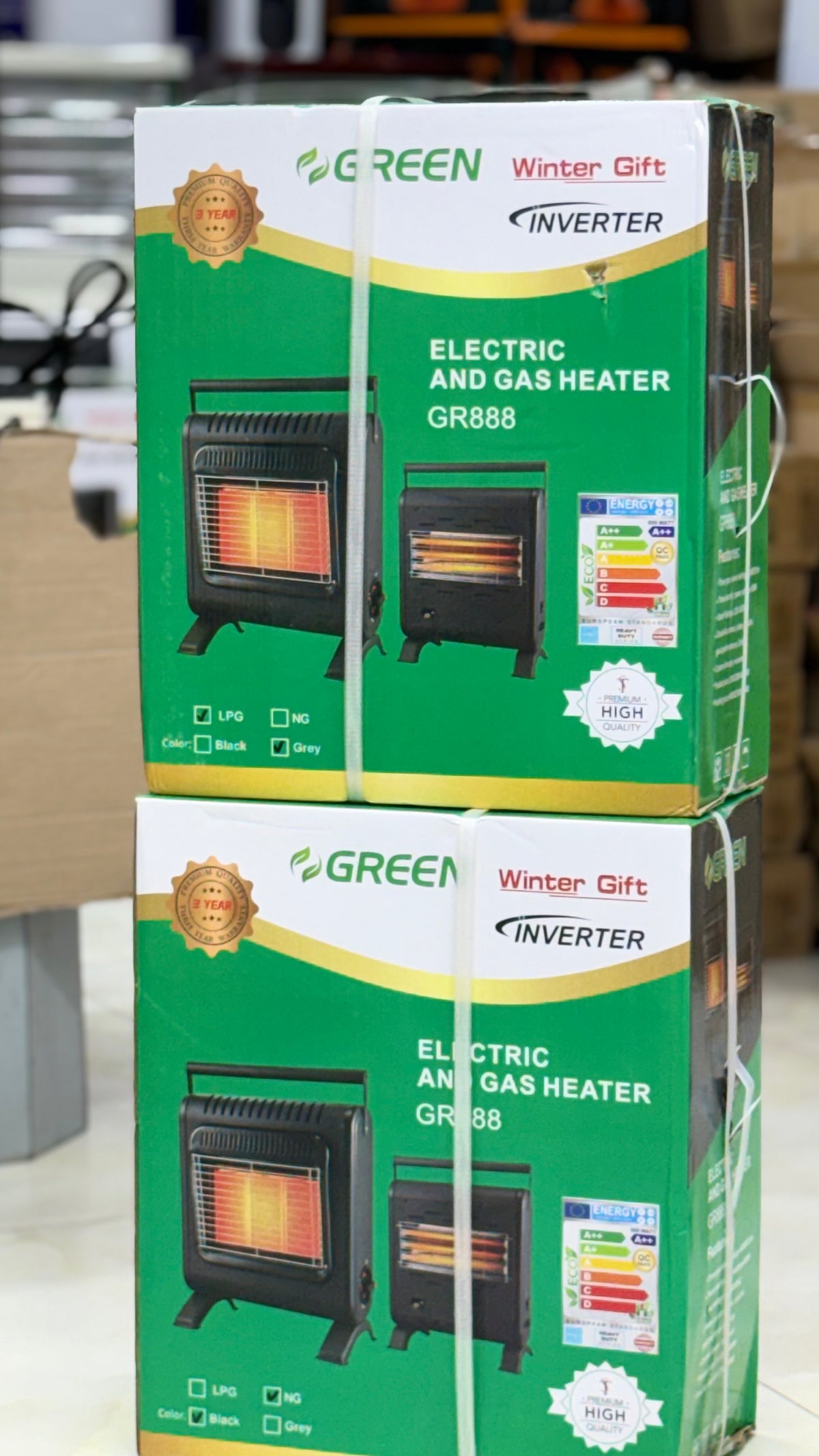 Green GR888 Electric & Gas Heater – Inverter Technology, 3 Year Warranty
