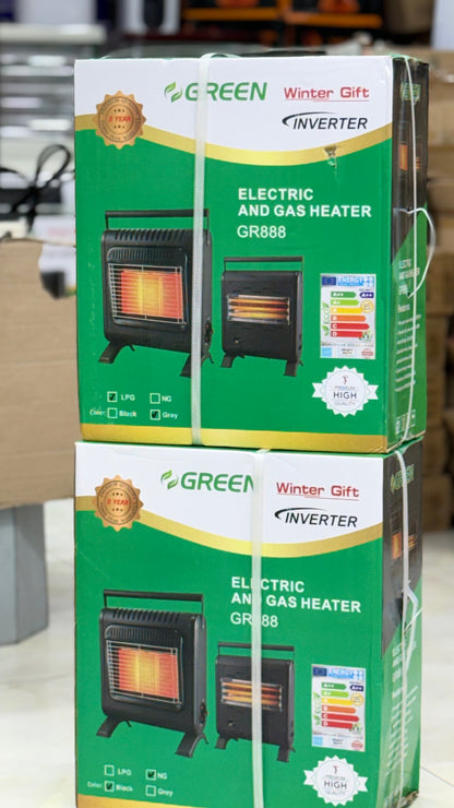 Green GR888 Electric & Gas Heater – Inverter Technology, 3 Year Warranty