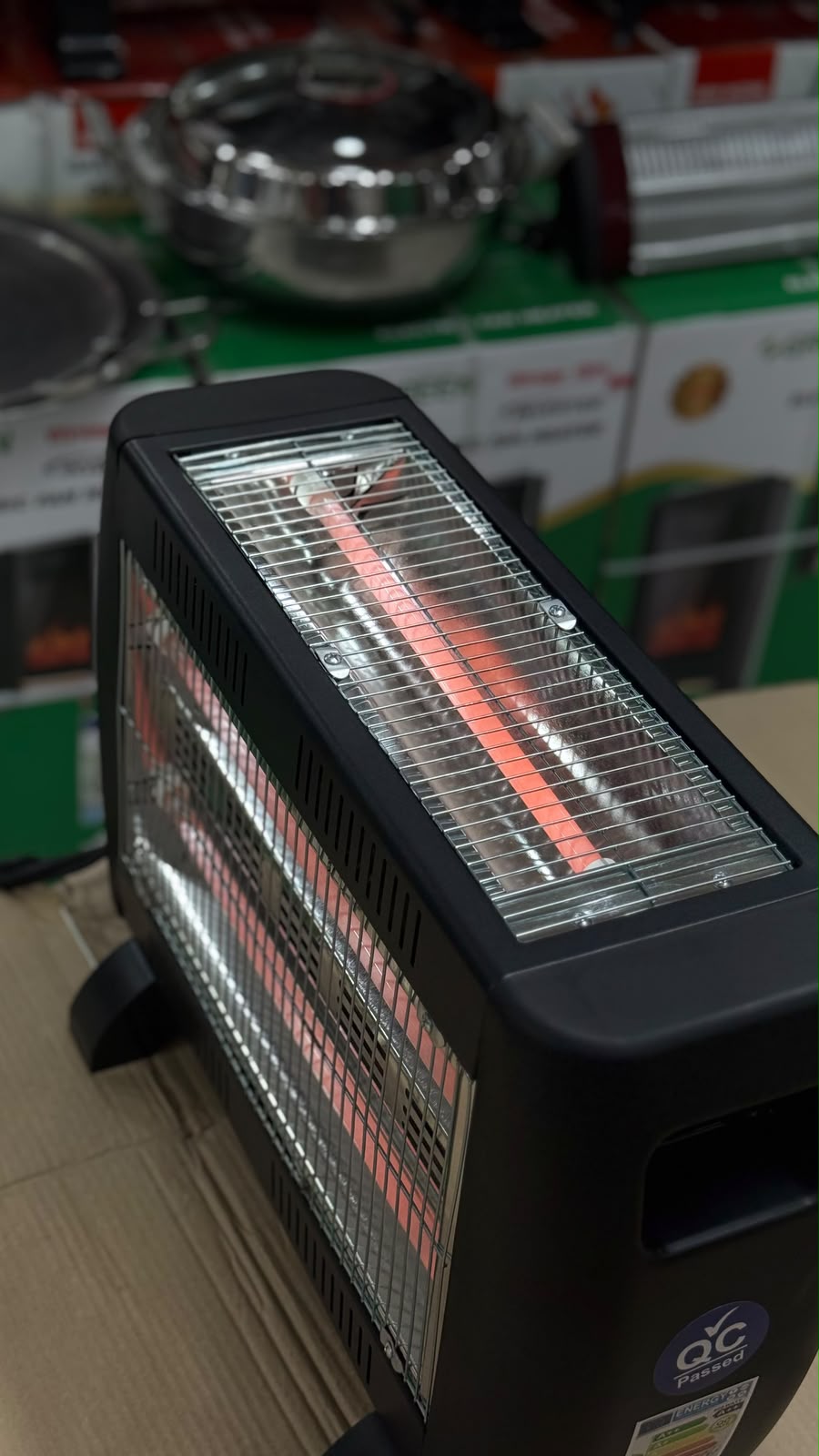 GREEN 800W Portable Electric Heater with 3 Quartz Tubes & Multi-Directional Heating (Model: GR-160)