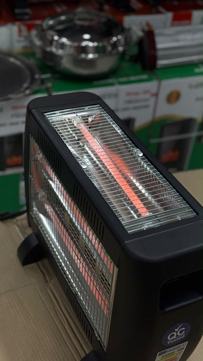 GREEN 800W Portable Electric Heater with 3 Quartz Tubes & Multi-Directional Heating (Model: GR-160)