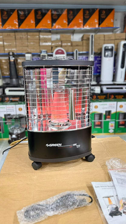 Green Rotating Electric & Gas Heater (GR222)