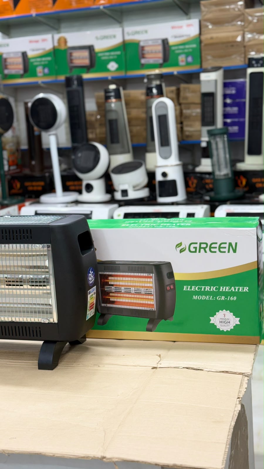 GREEN 800W Portable Electric Heater with 3 Quartz Tubes & Multi-Directional Heating (Model: GR-160)