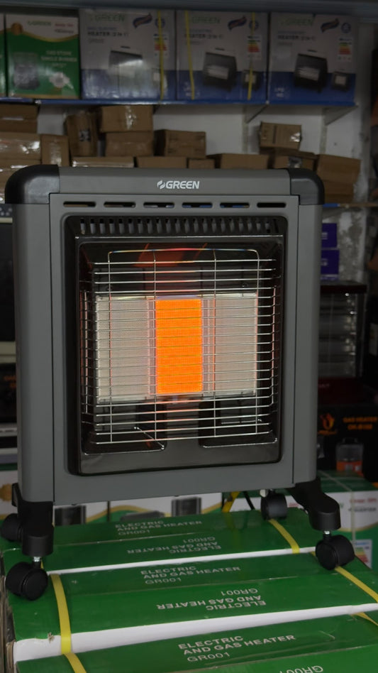 Green GR001 Electric & Gas Heater – Inverter, Grey, 3 Year Warranty