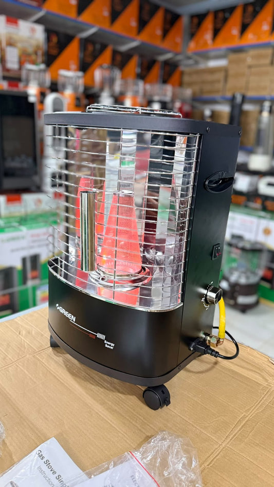 Green Rotating Electric & Gas Heater (GR222)