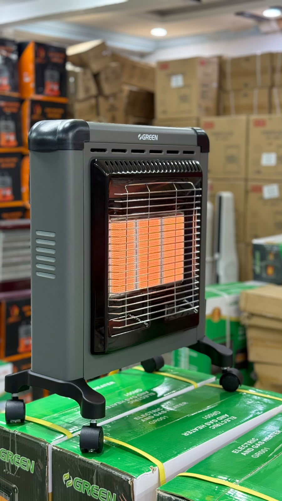 Green GR001 Electric & Gas Heater – Inverter, Grey, 3 Year Warranty