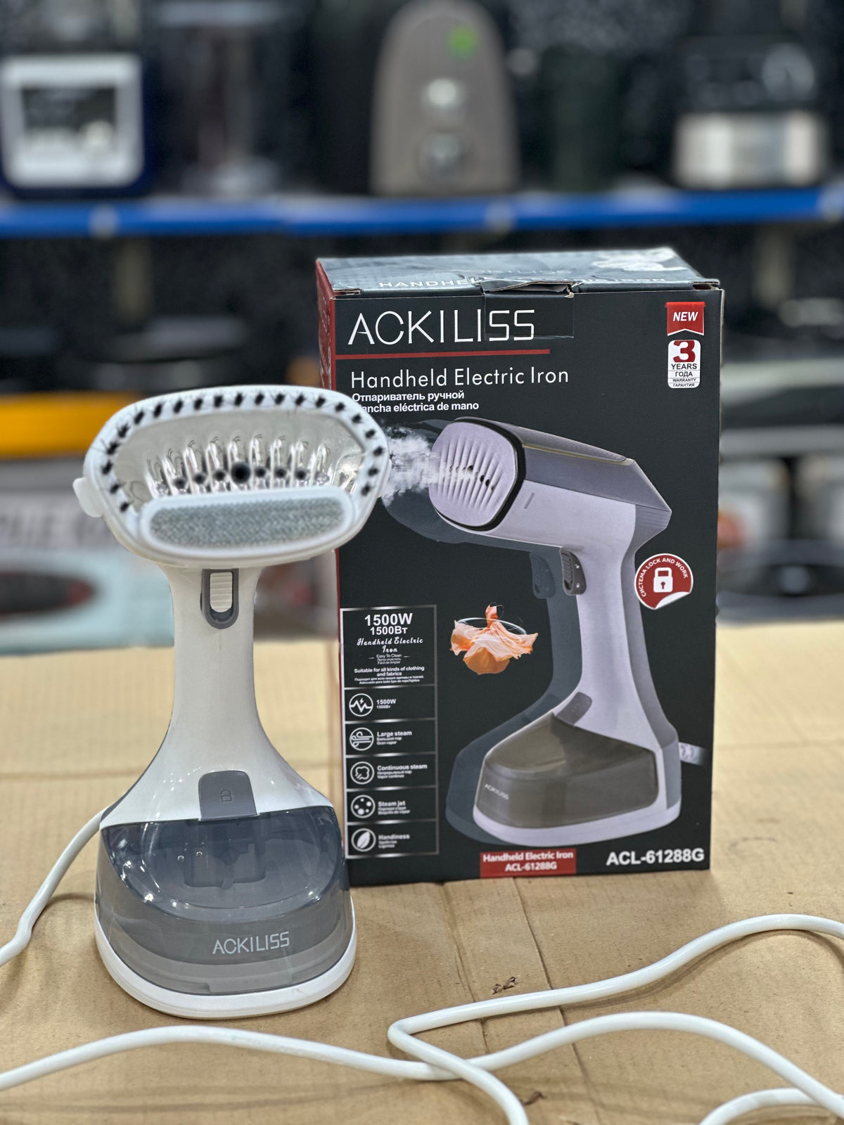 ACKILISS ACL-61288G Handheld Electric Steam Iron 1500W – Portable Garment Steamer