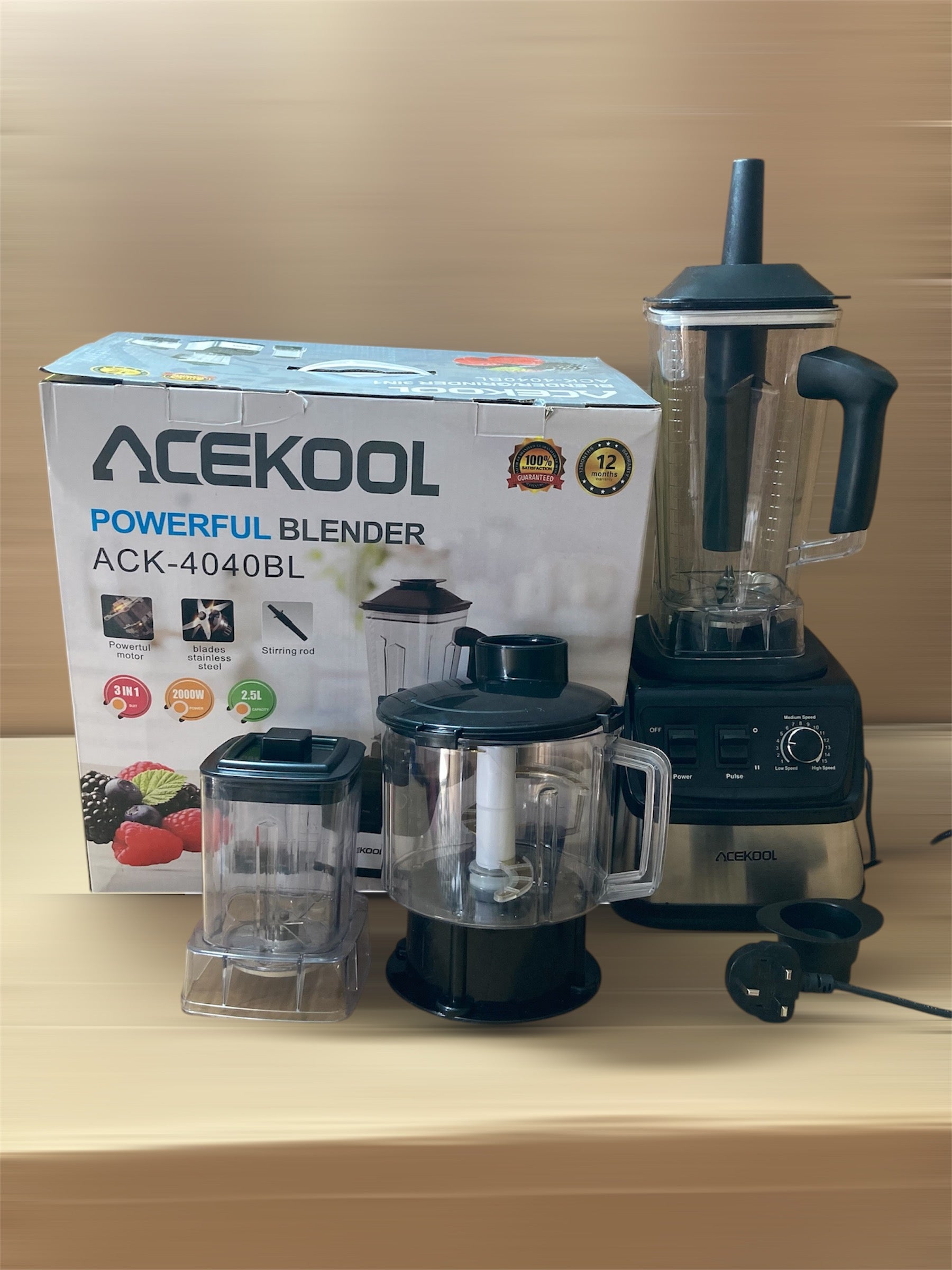 Lot Imported ACEKOOL 3-in-1 Powerful Blender ACK-4040BL