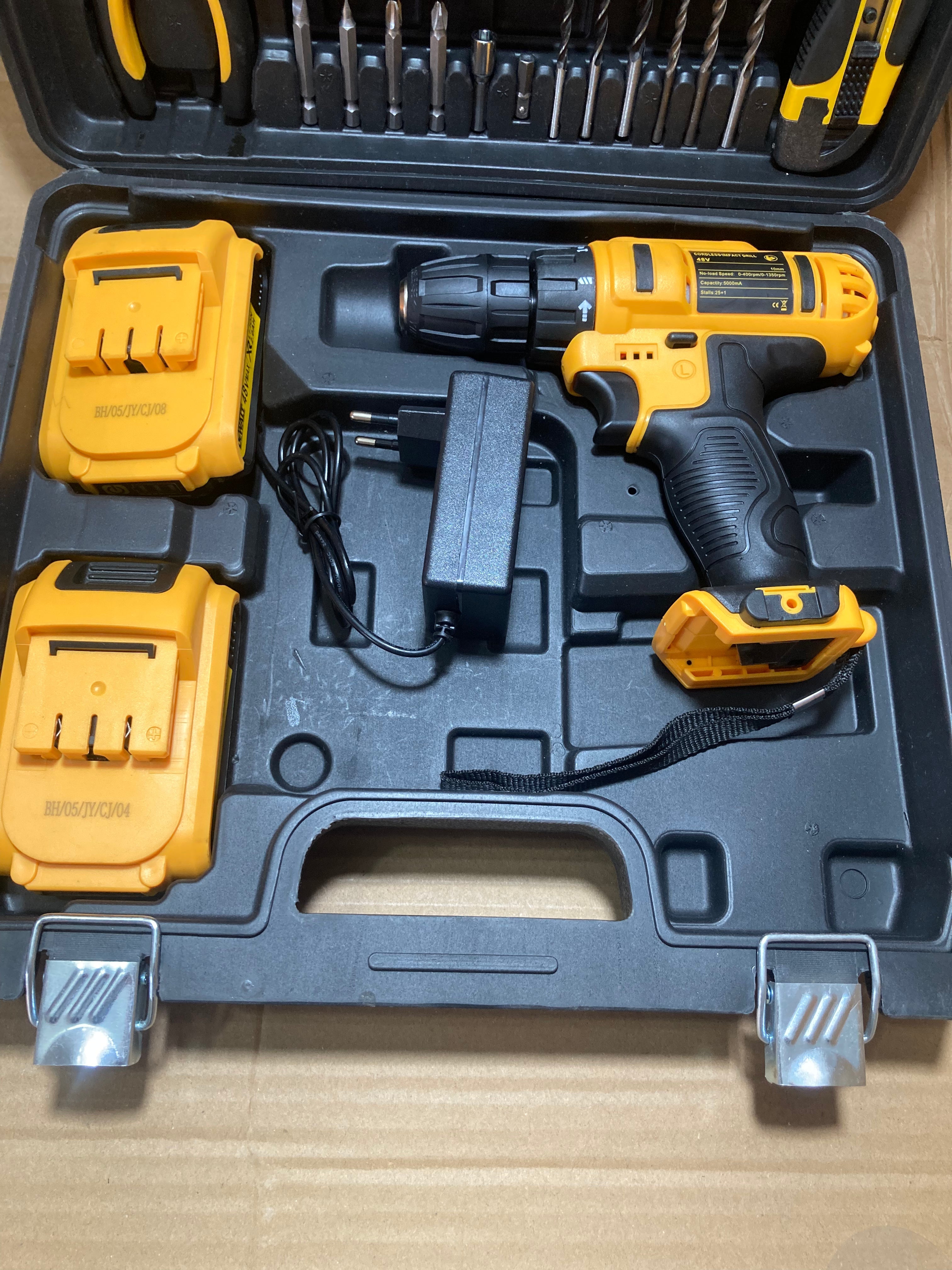 DEWALT 48V Rechargeable Drill Machine with Tool Kit
