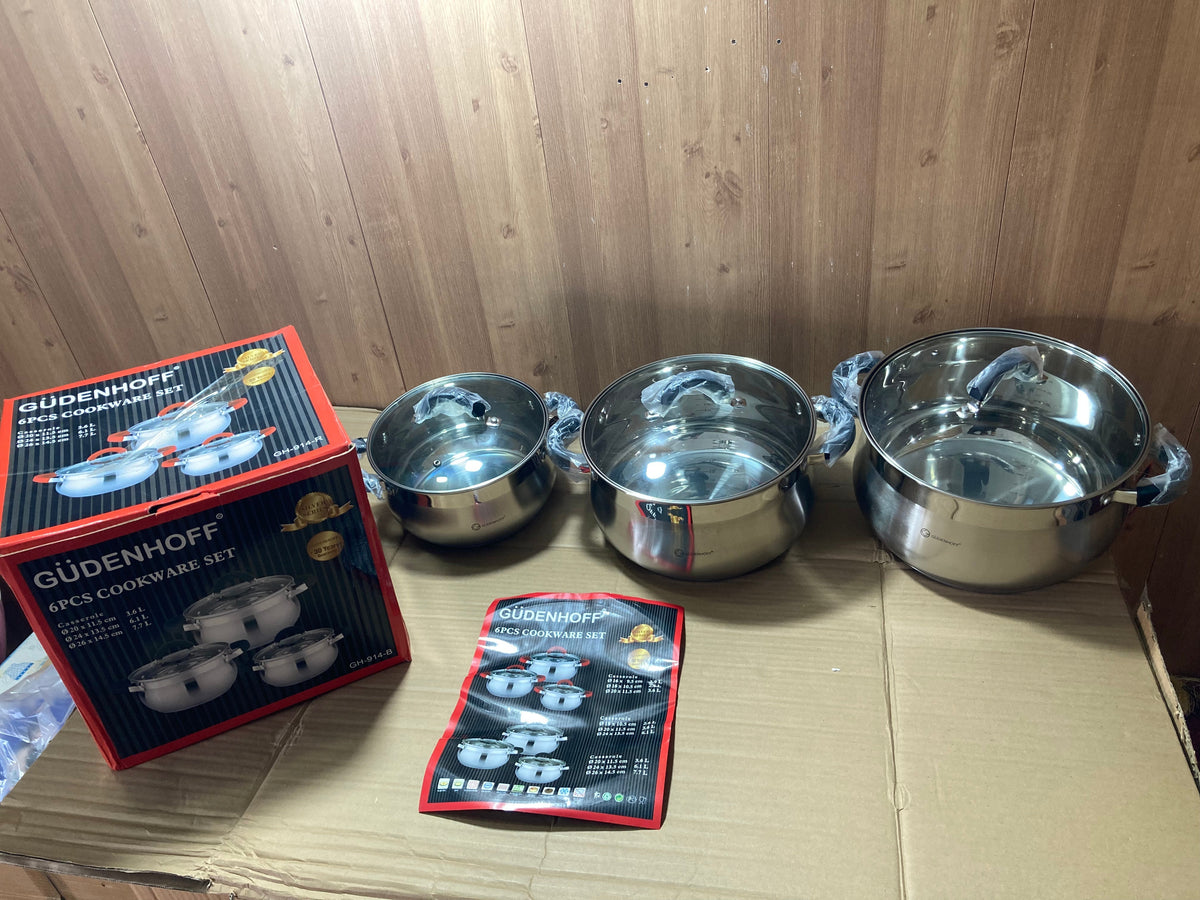GUDENHOFF 6PCs Stainless Steel Cookware Set