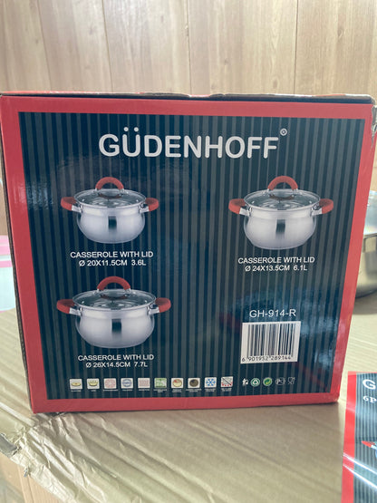 GUDENHOFF 6PCs Stainless Steel Cookware Set