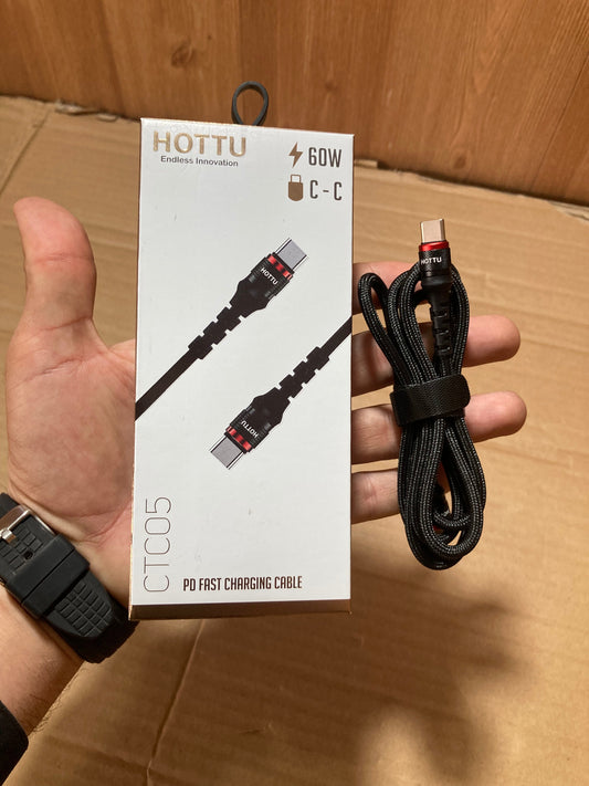 HUTTO 60W PD Fast Charging C-C Data Cable 1 Year Warranty