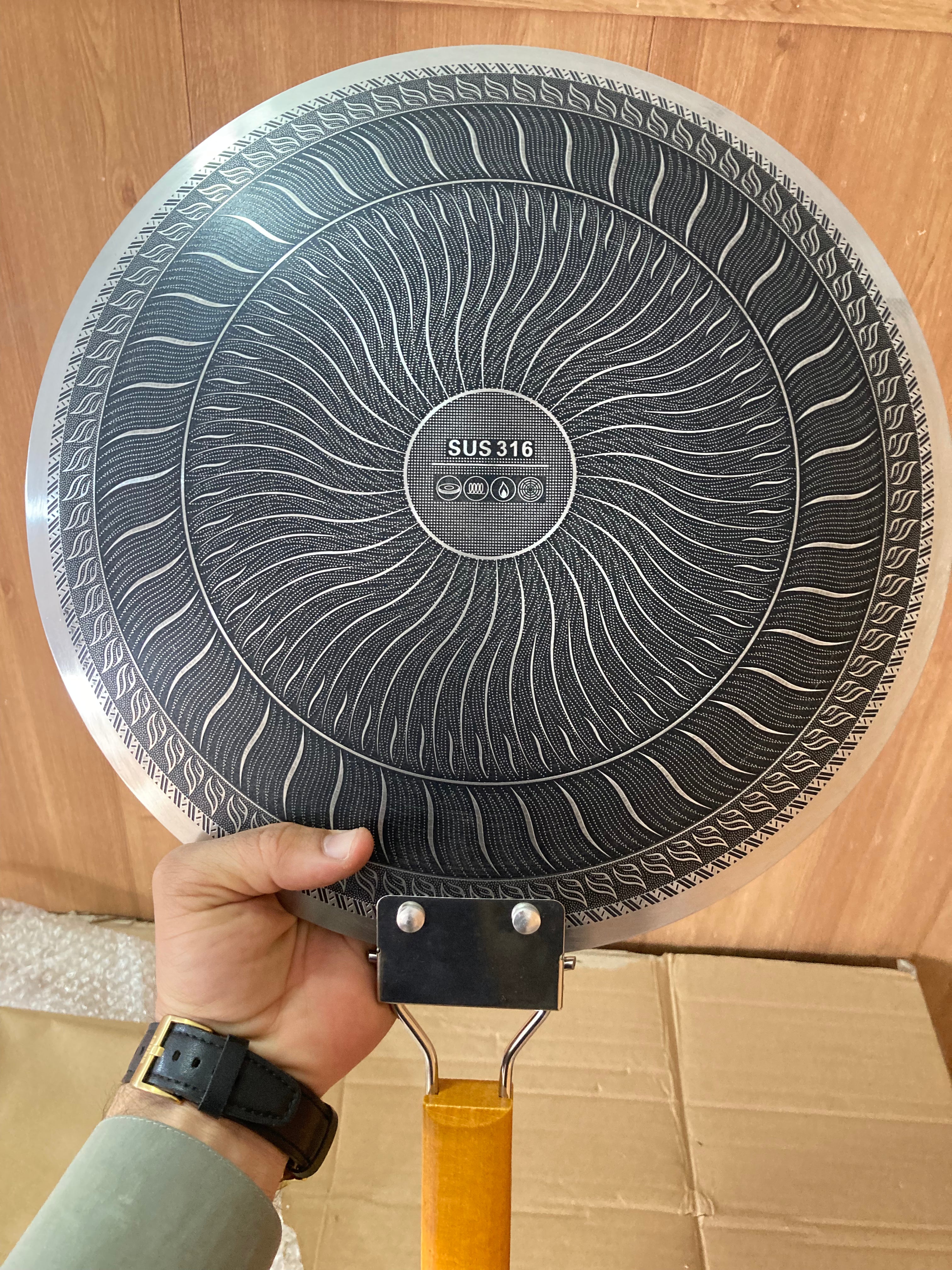 Lot Imported Double Laser Coated HoneyComb Tawa Single Handle