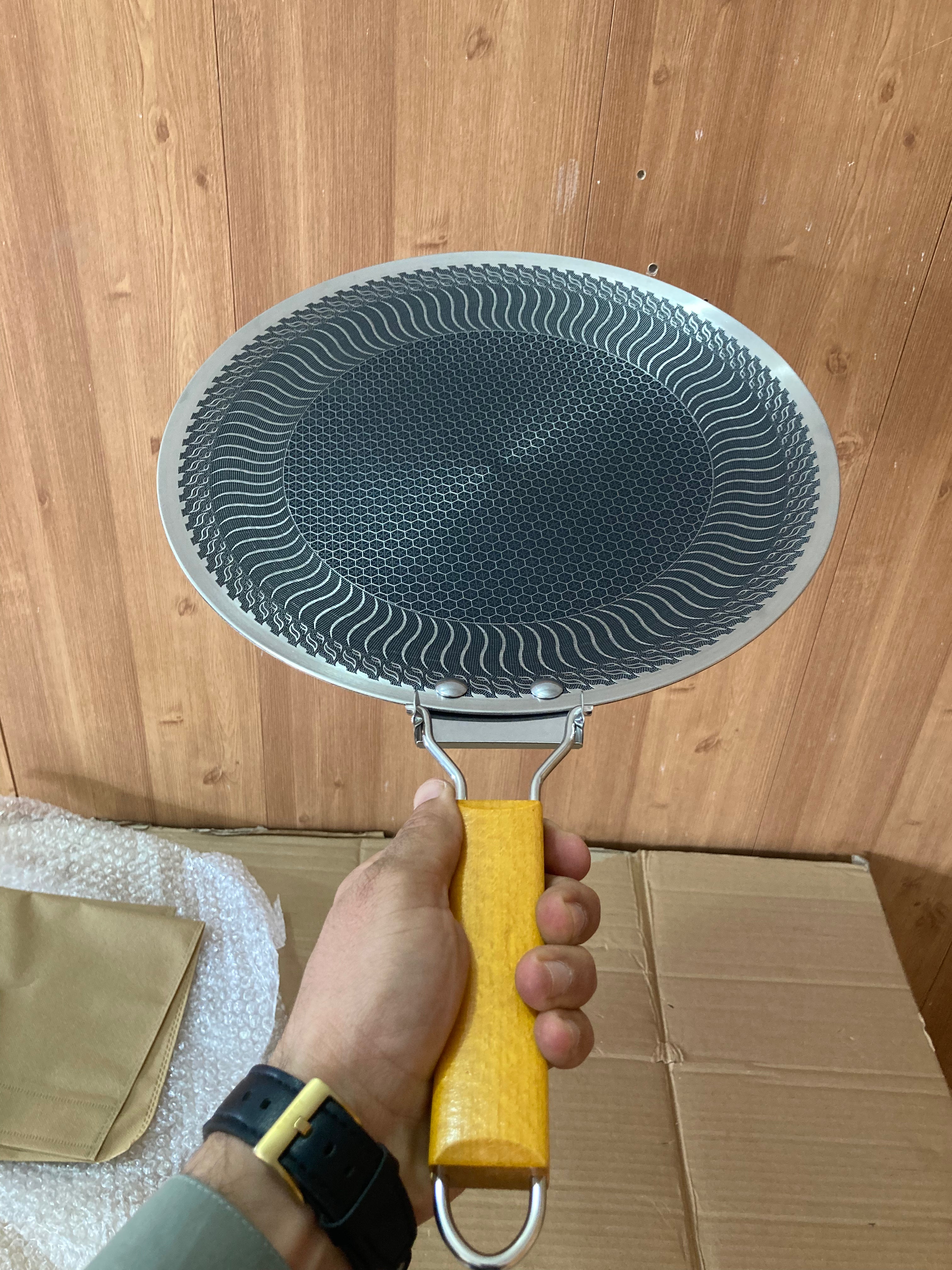 Lot Imported Double Laser Coated HoneyComb Tawa Single Handle