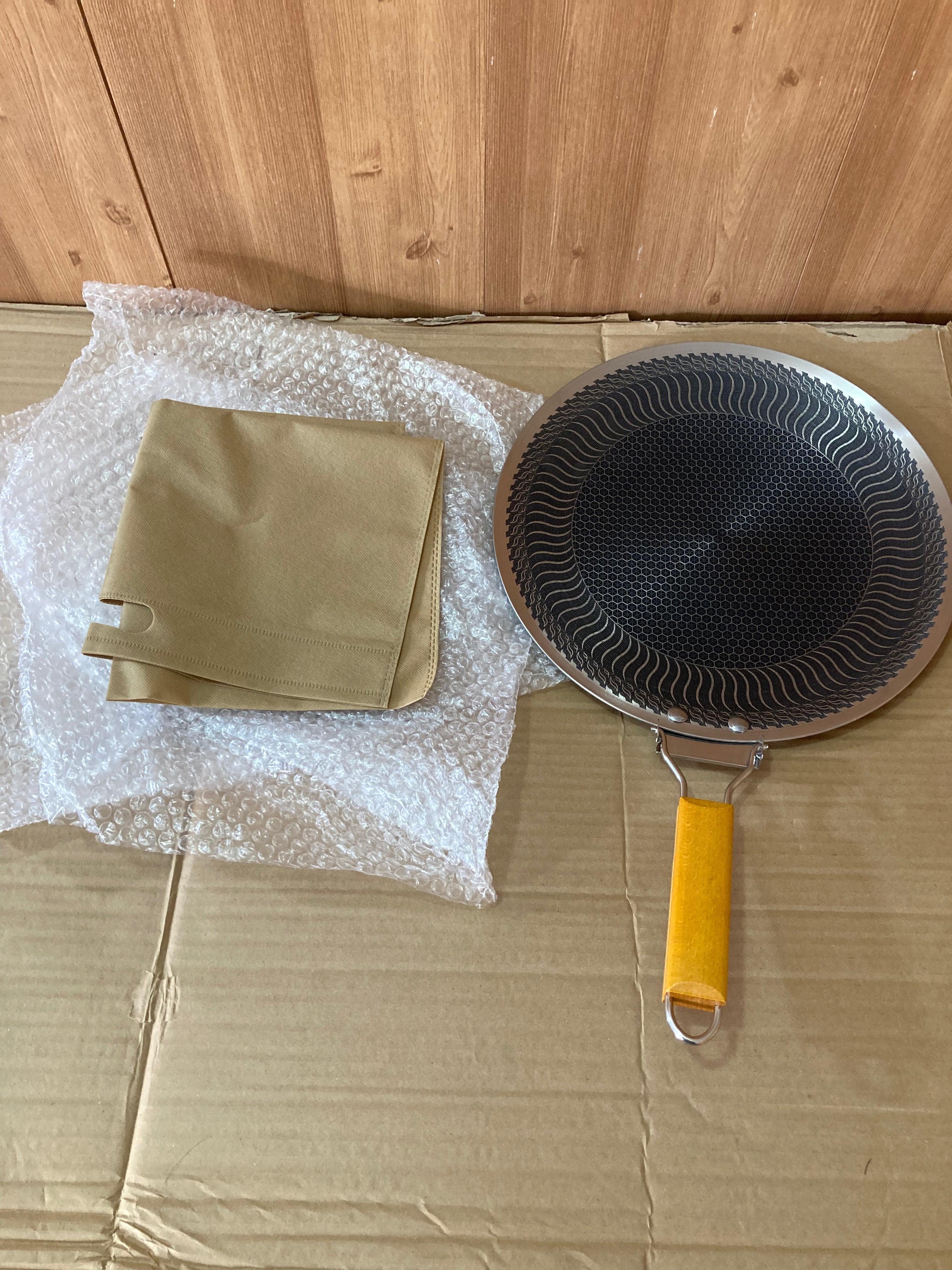 Lot Imported Double Laser Coated HoneyComb Tawa Single Handle