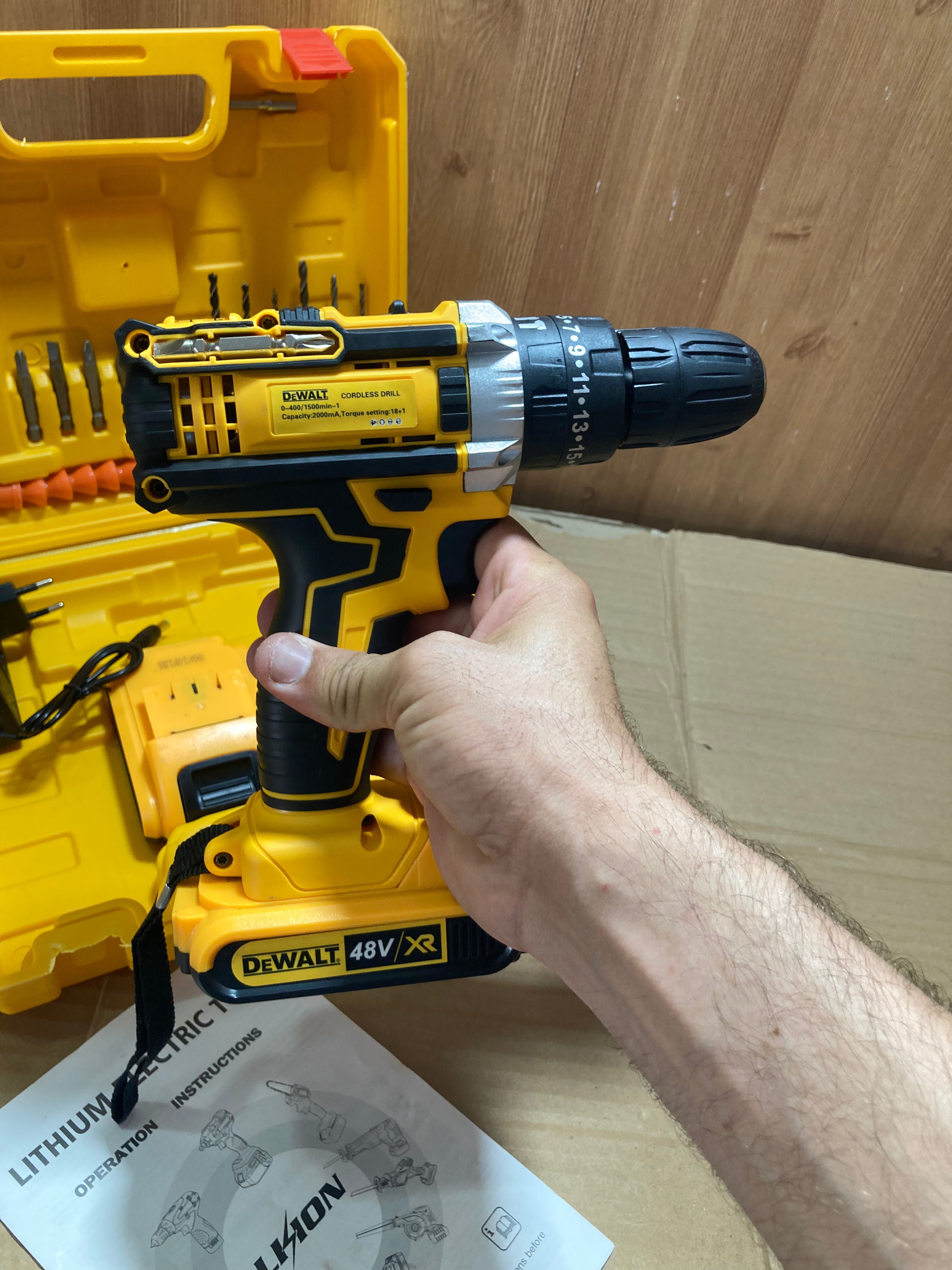 DEWALT 36V Rechargeable Drill Machine with Tool Kit