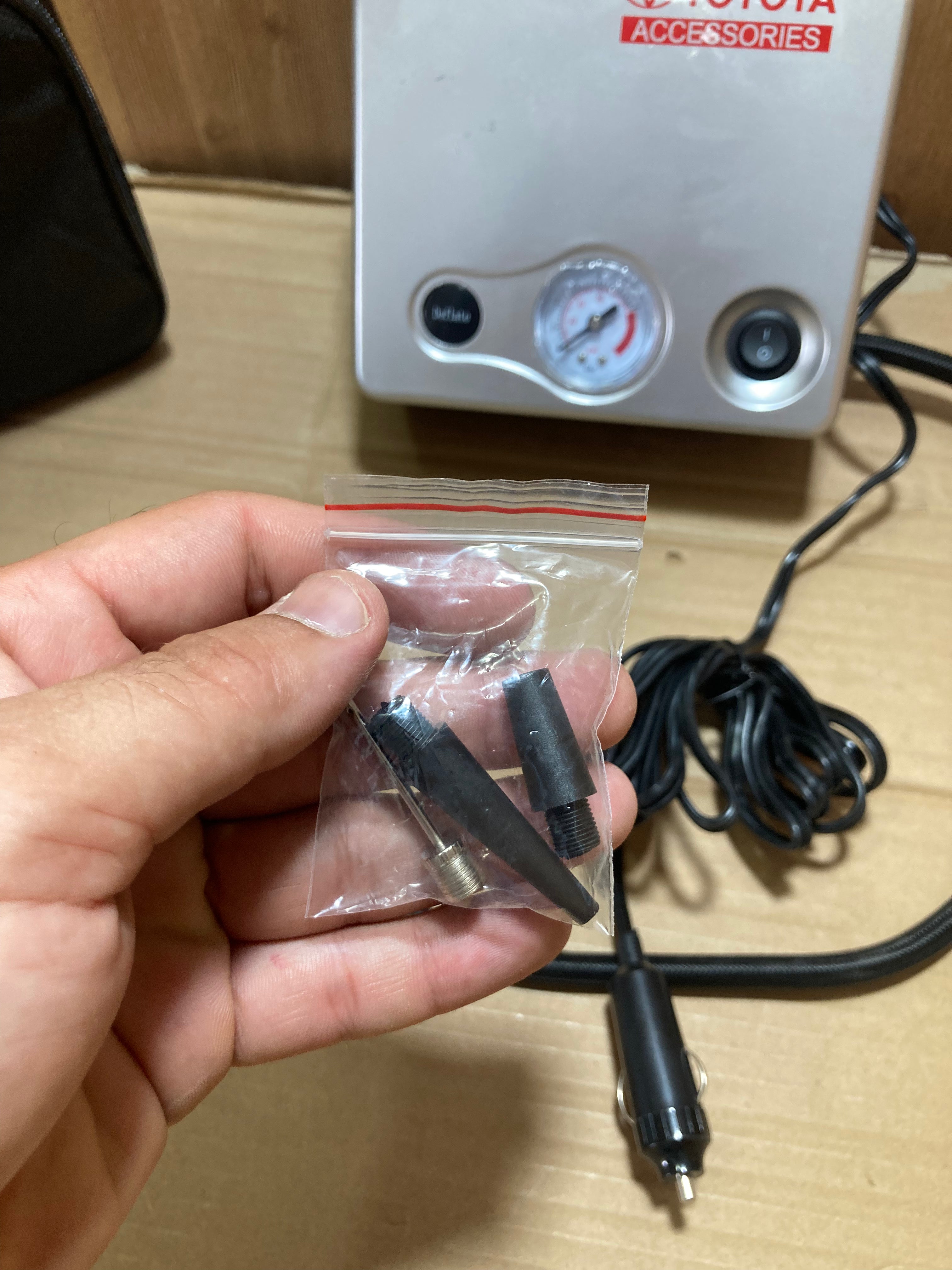 Toyota Tire Inflator/Air Compressor With 3 High Air Flow Nozzles & Adaptors