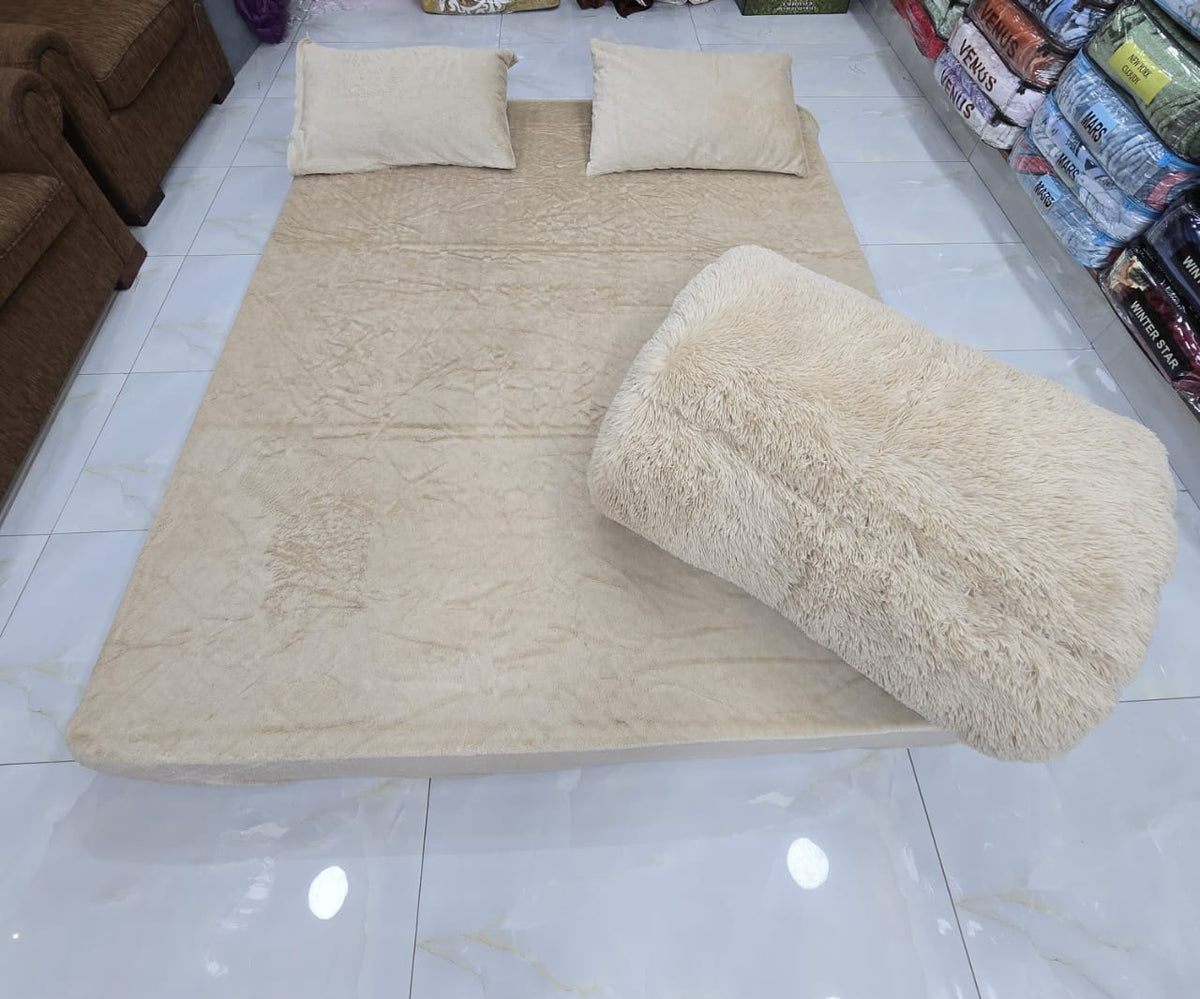 Imported King Size 4PCs Blanket - BedSheet Set