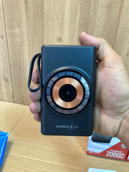 Kamal 20,000mAh Wireless & 3 Built-in Cables Power Bank 25W K25