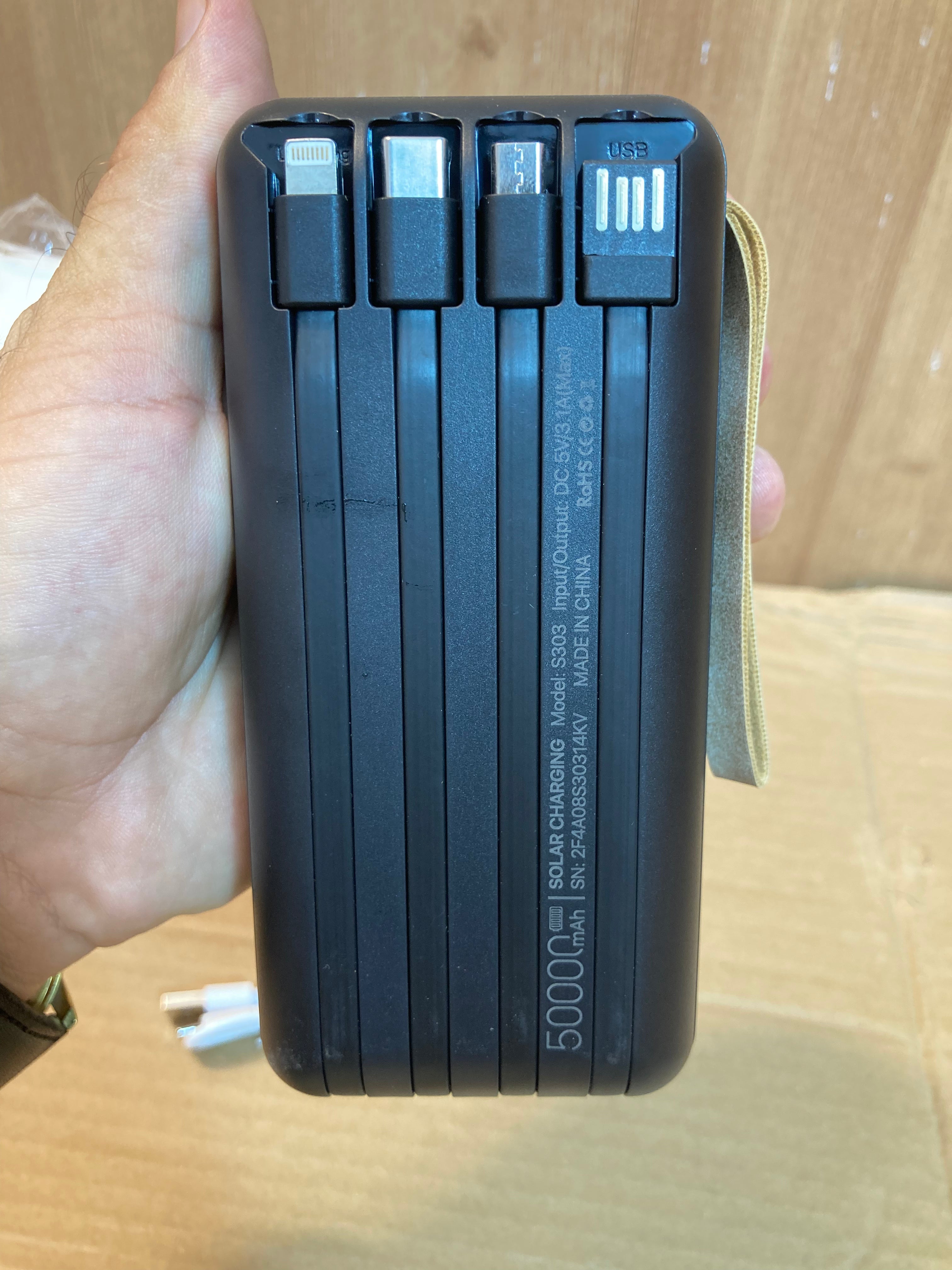 Kamal Solar Energy Power Bank With 4 Built In Cables 50,000mAh S303