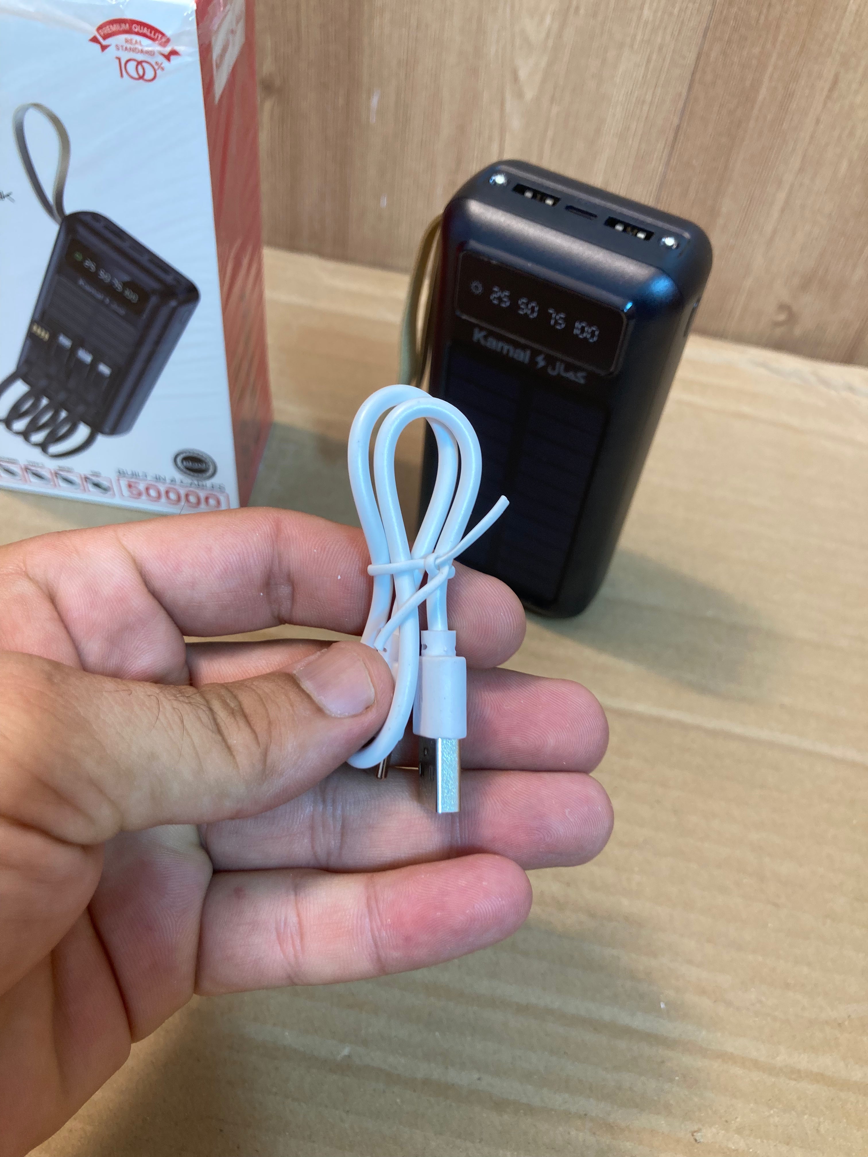 Kamal Solar Energy Power Bank With 4 Built In Cables 50,000mAh S303