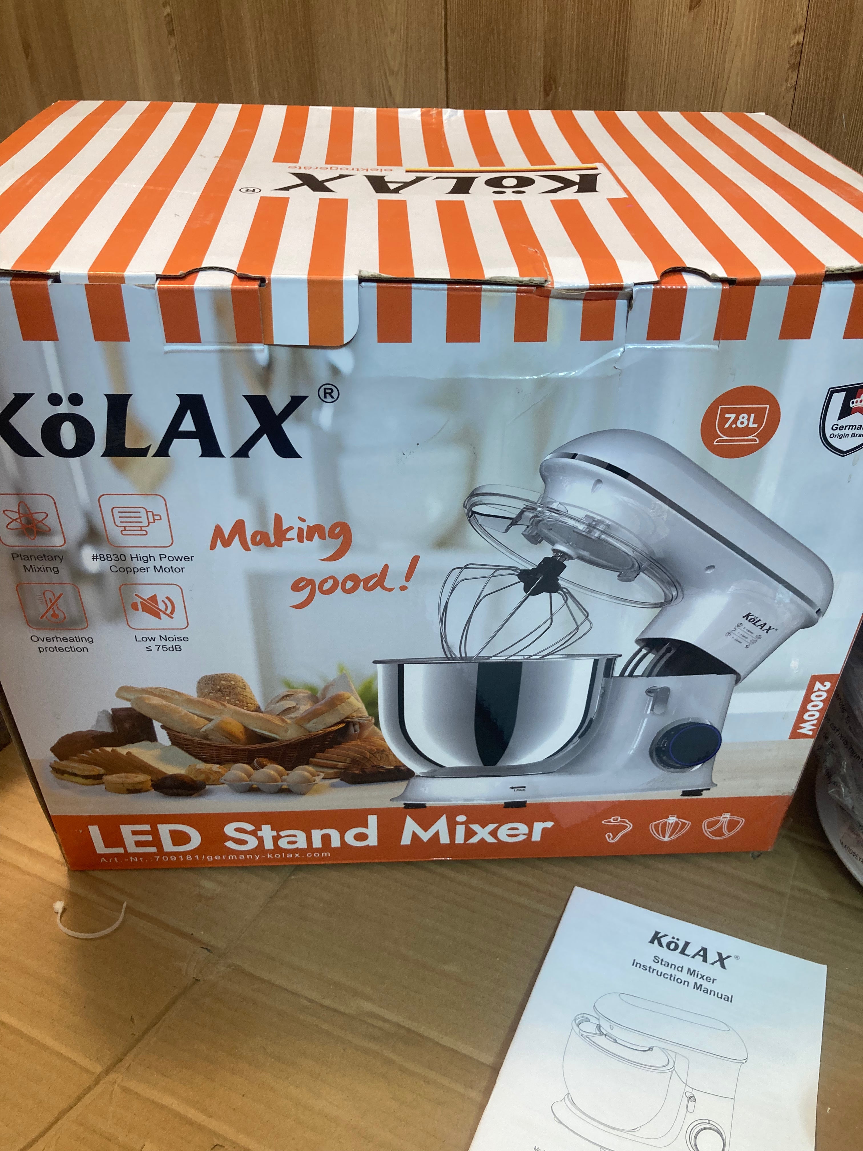 KoLAX Germany 7.8L Stand Mixer 2000W