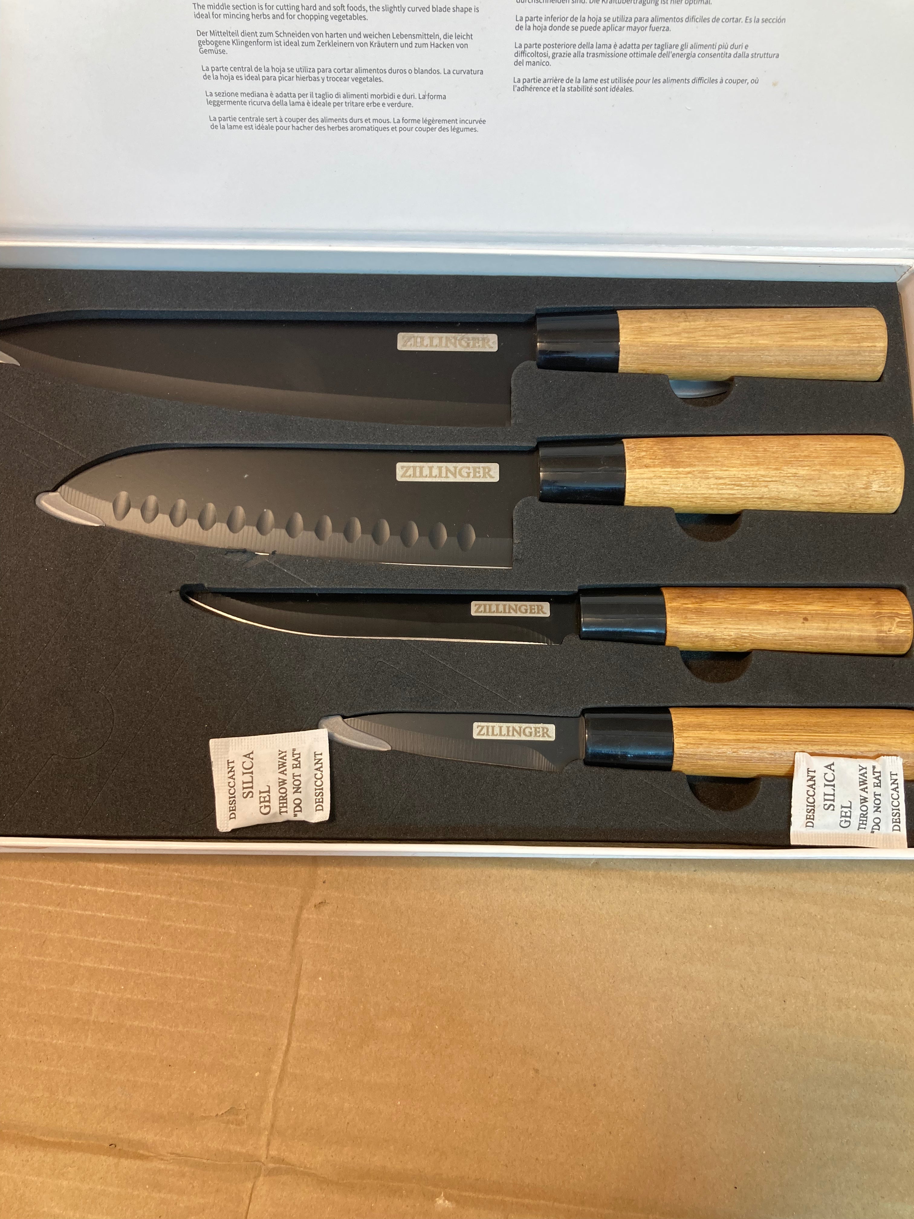 Japanese knife set 4-in-1 for kitchen