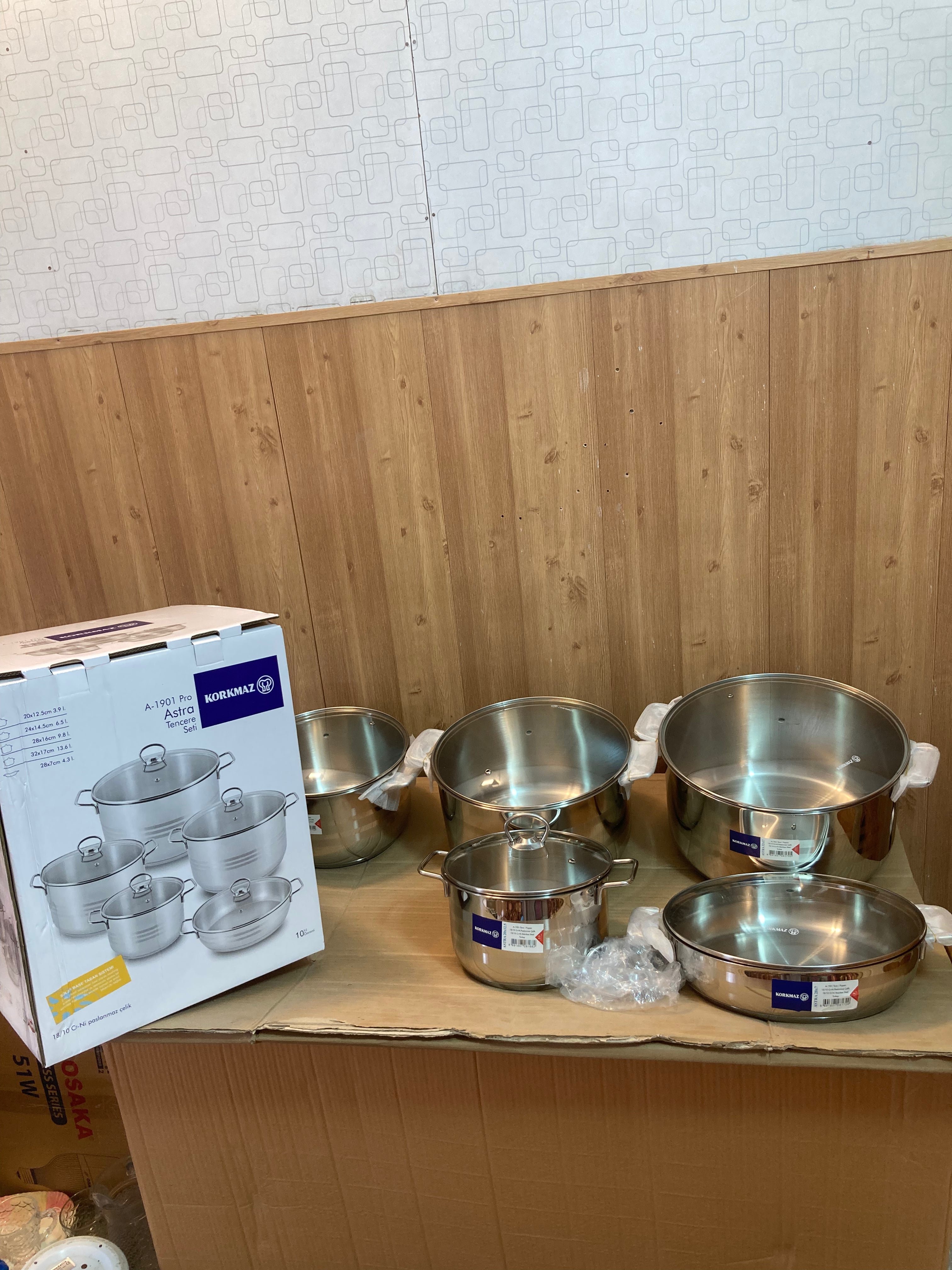 Korkmaz Turkey Stainless Steel 10PCs Cookware Set ASTRA A-1901