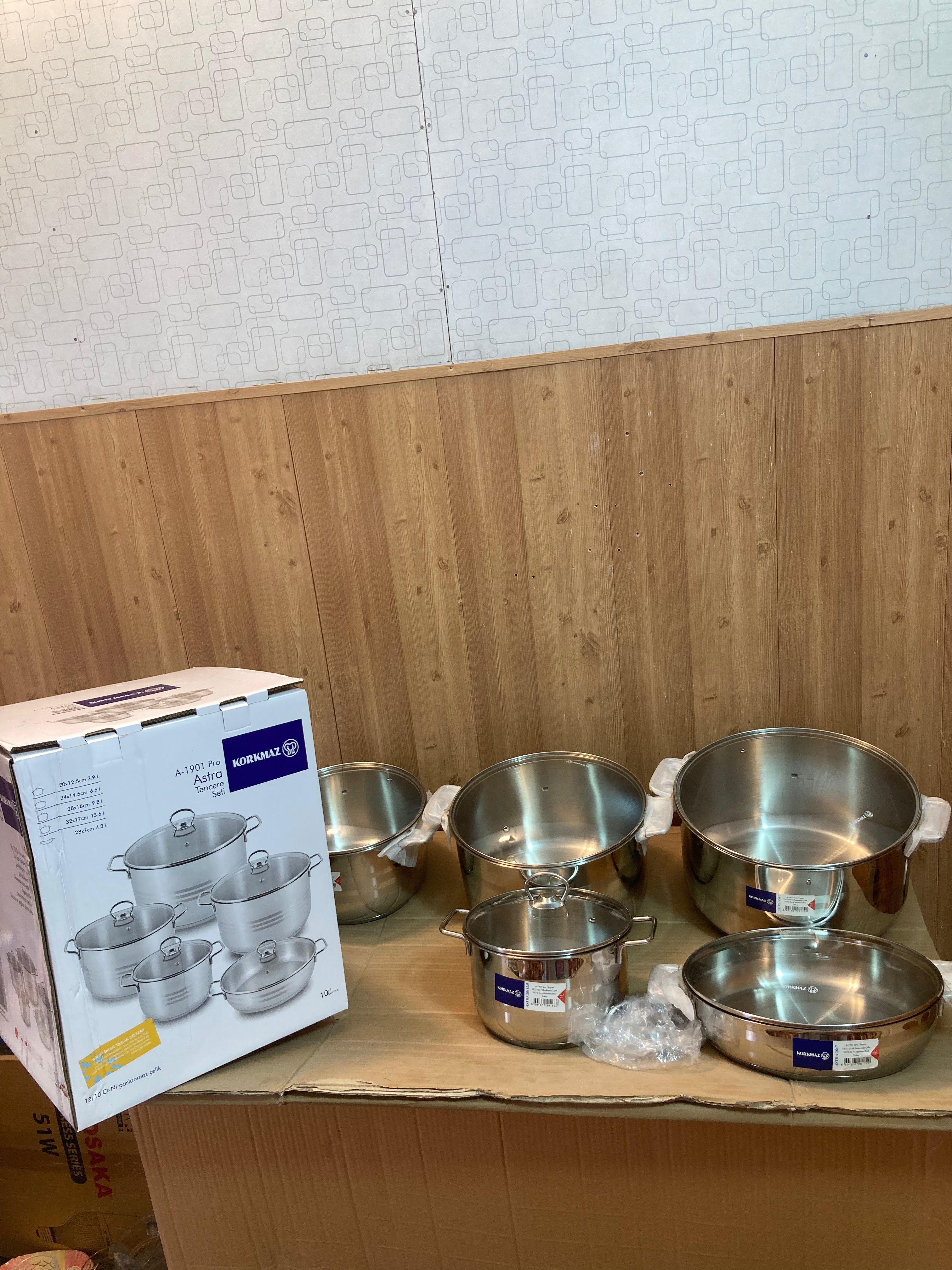 Korkmaz Turkey Stainless Steel 10PCs Cookware Set ASTRA A-1901