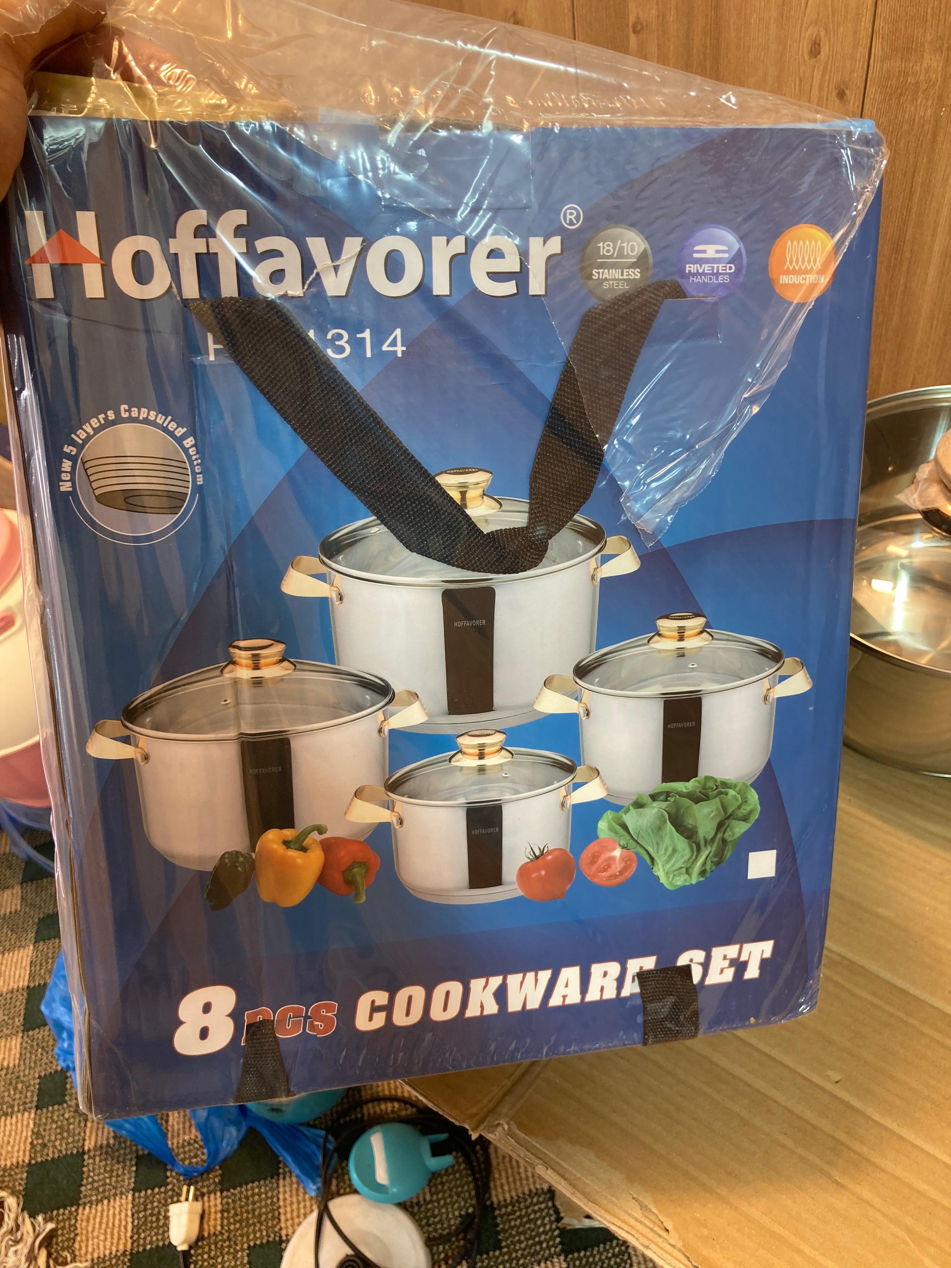 HOFFAVORER 8PCs Stainless Steel Cookware Set