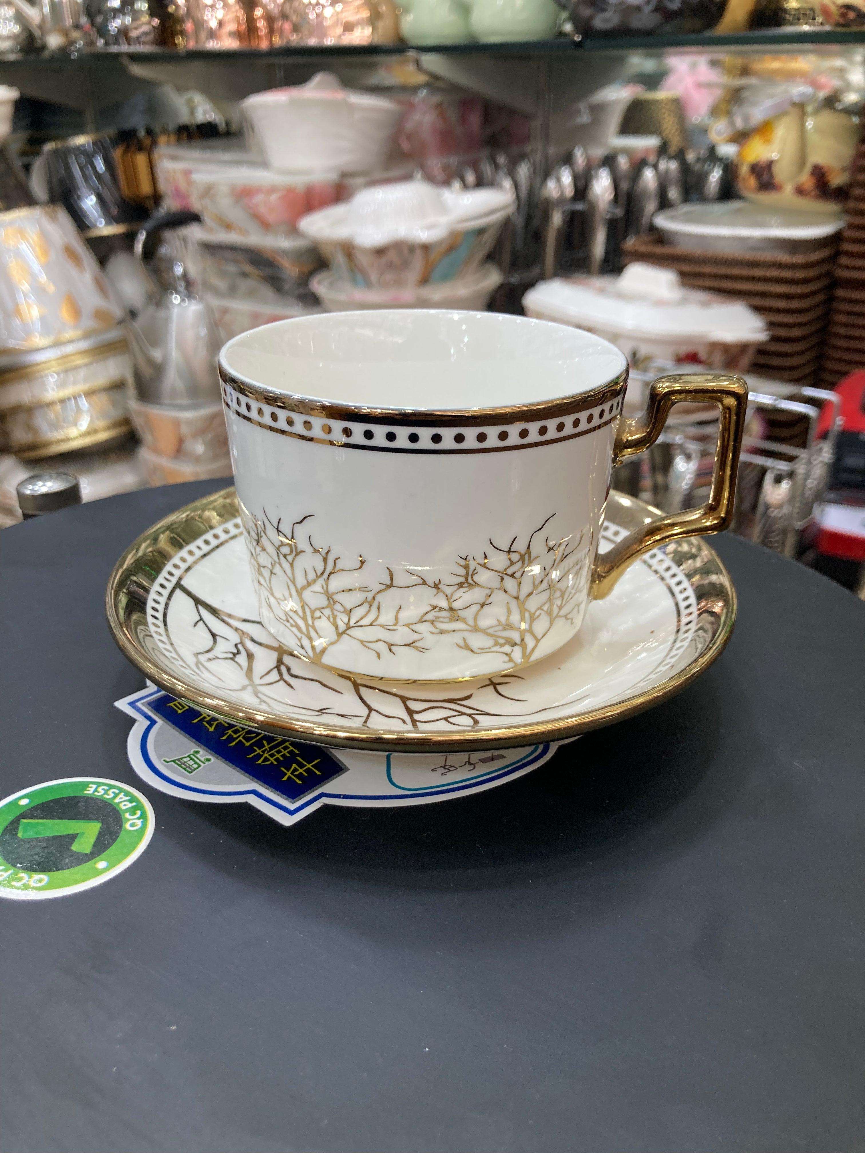 GGK Premium Quality Bone China Classic Collection 6pcs Tea Cup & Saucer Set