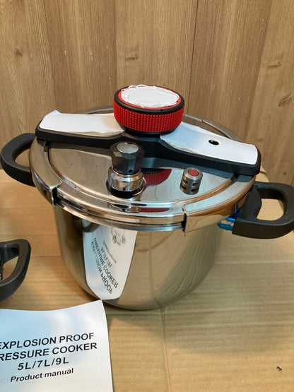 Lot Imported Stainless Steel Pressure Cooker 5+7L with Steamer