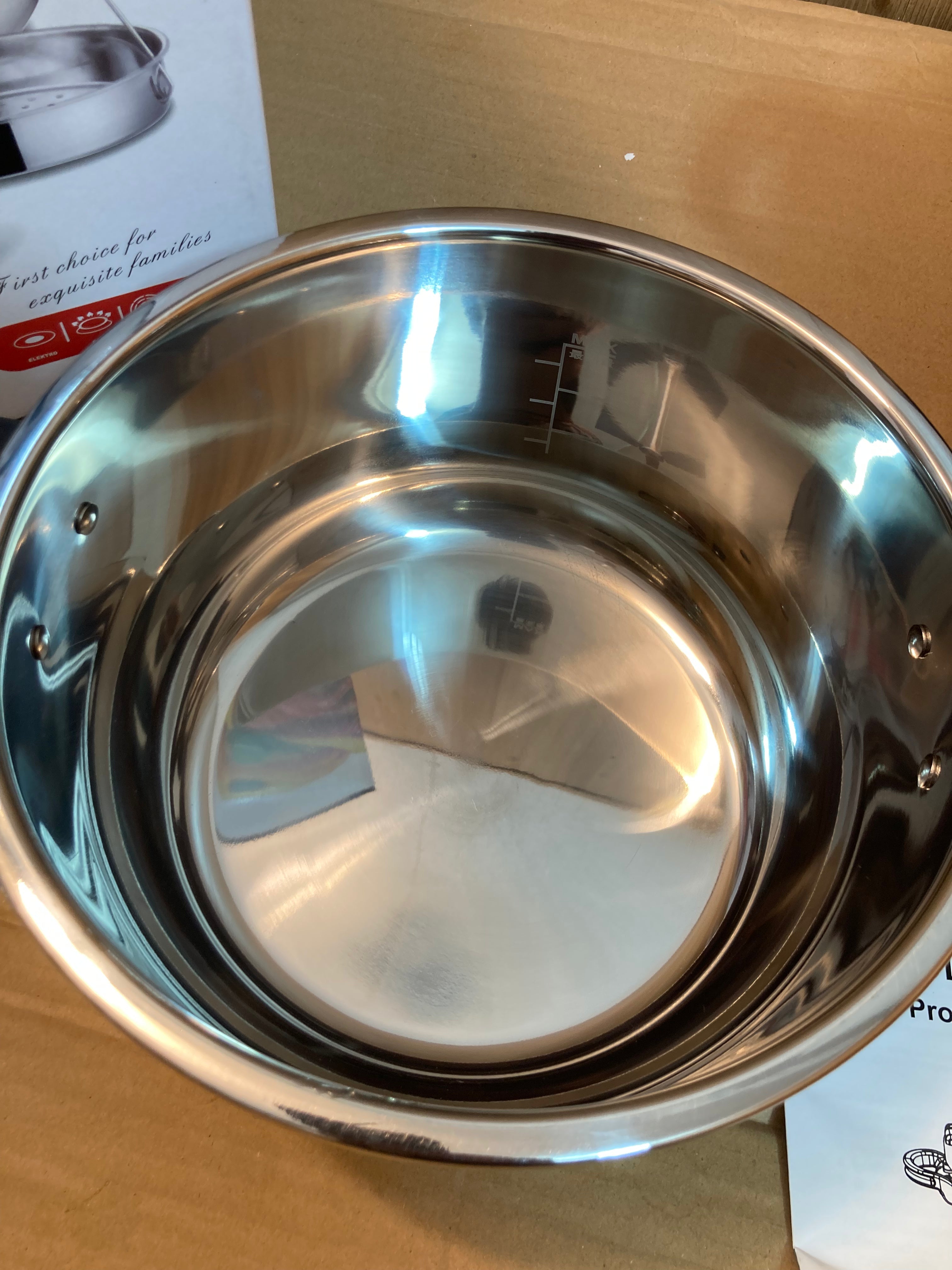 Lot Imported Stainless Steel Pressure Cooker 5+7L with Steamer