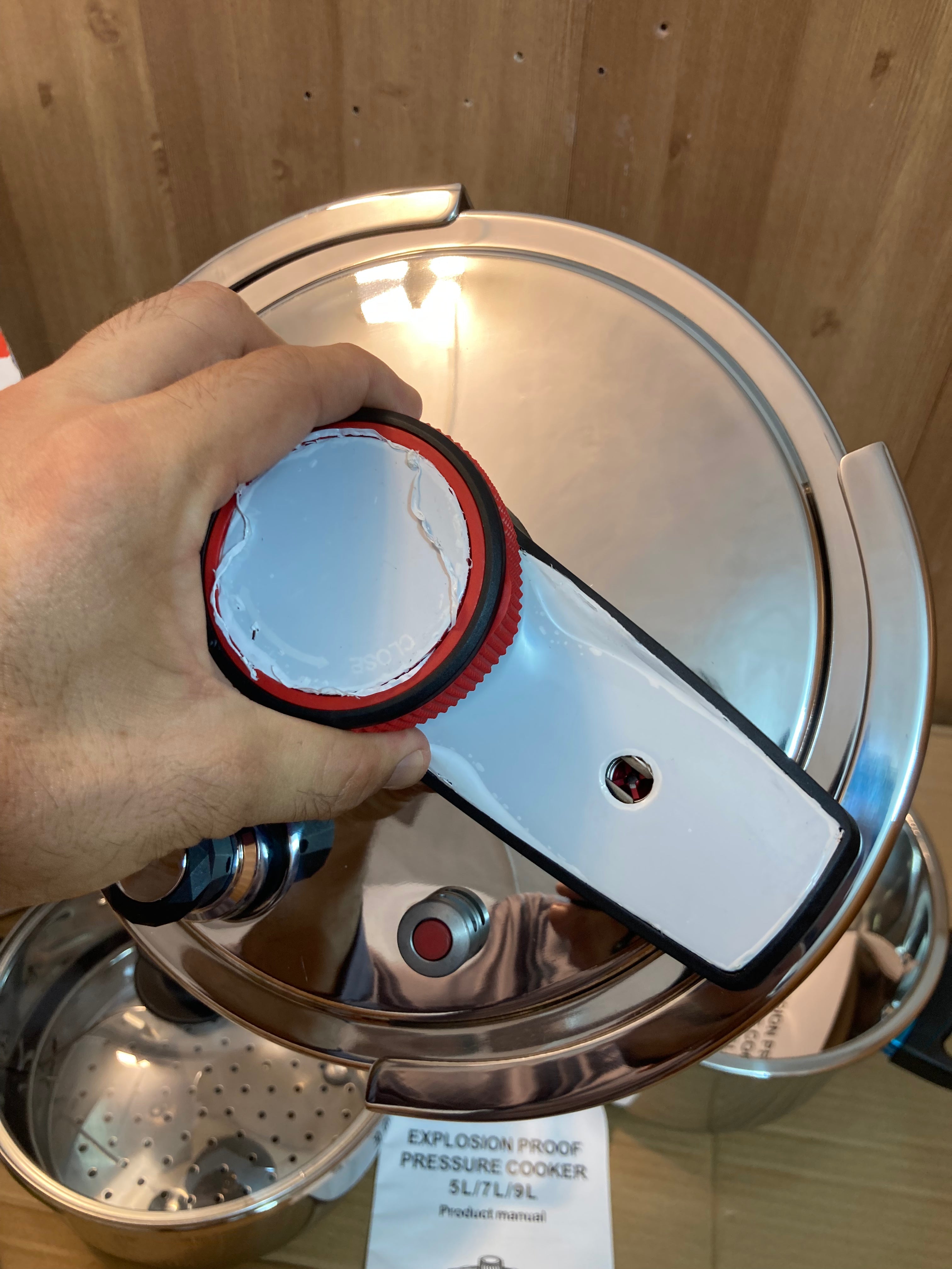 Lot Imported Stainless Steel Pressure Cooker 5+7L with Steamer