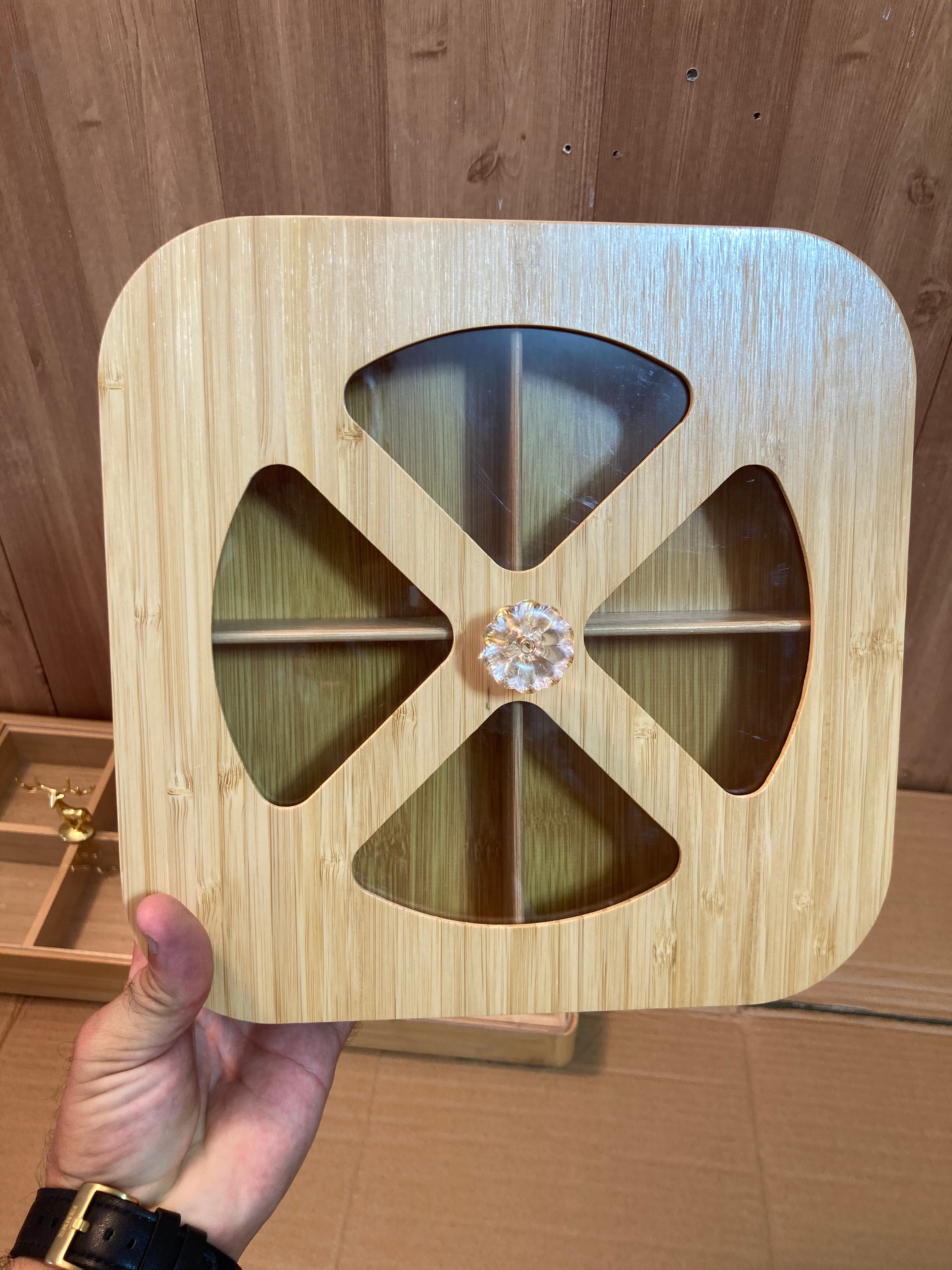 Bamboo Wood Multi Storage Dry Fruit Serving Tray