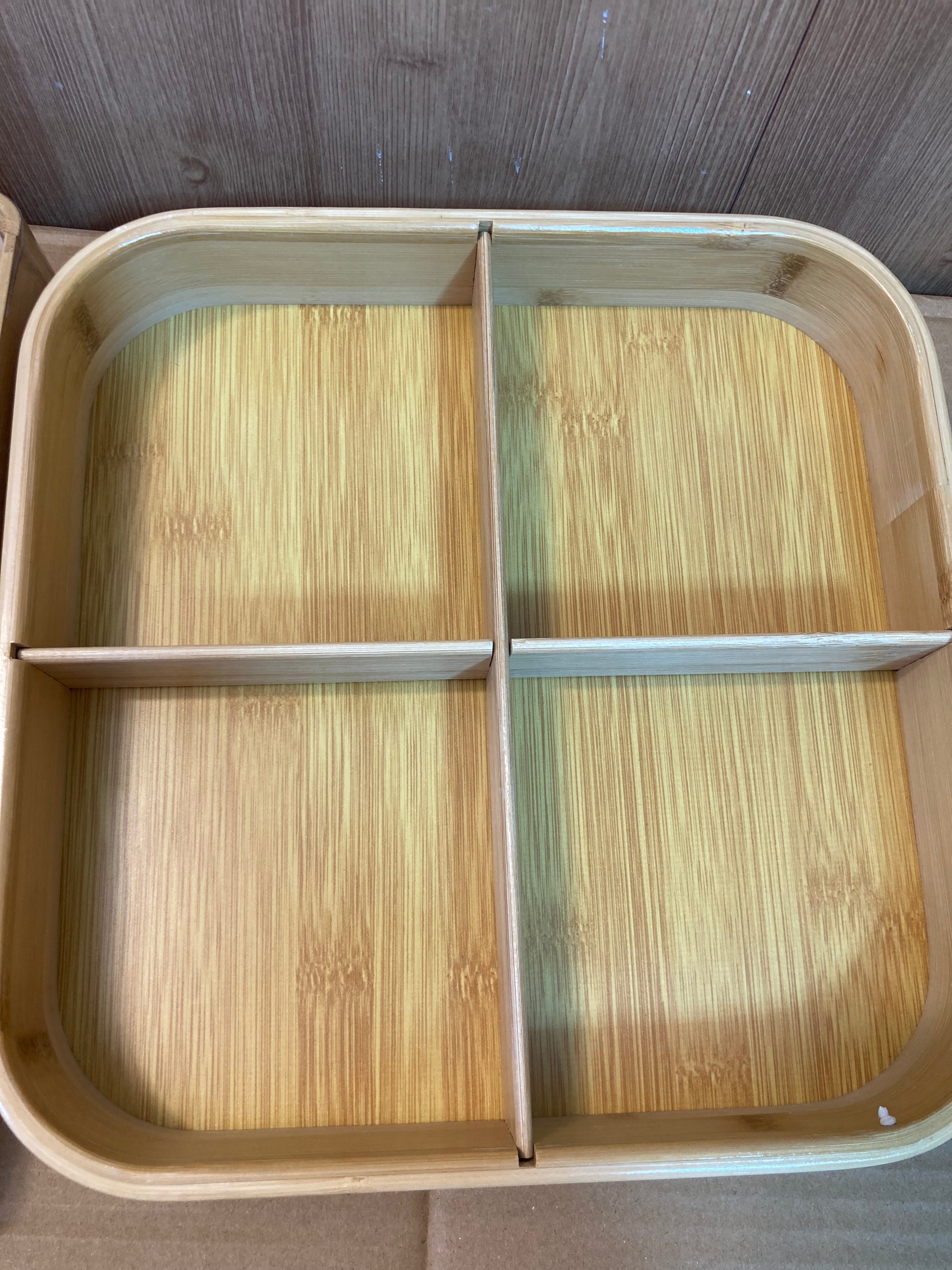 Bamboo Wood Multi Storage Dry Fruit Serving Tray
