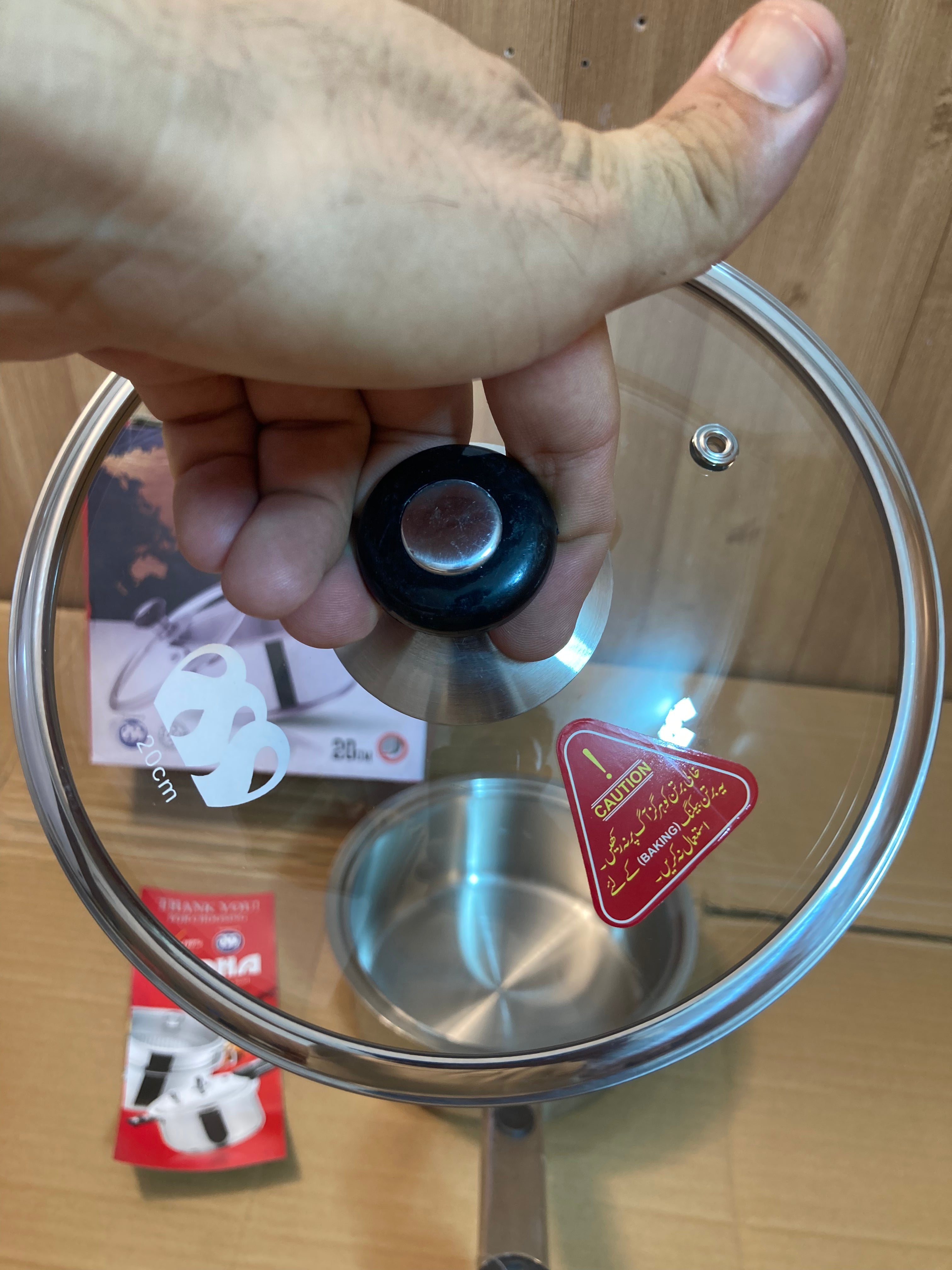 Alpha Durable Stainless Steel Sauce Pan With Glass Lid 20cm