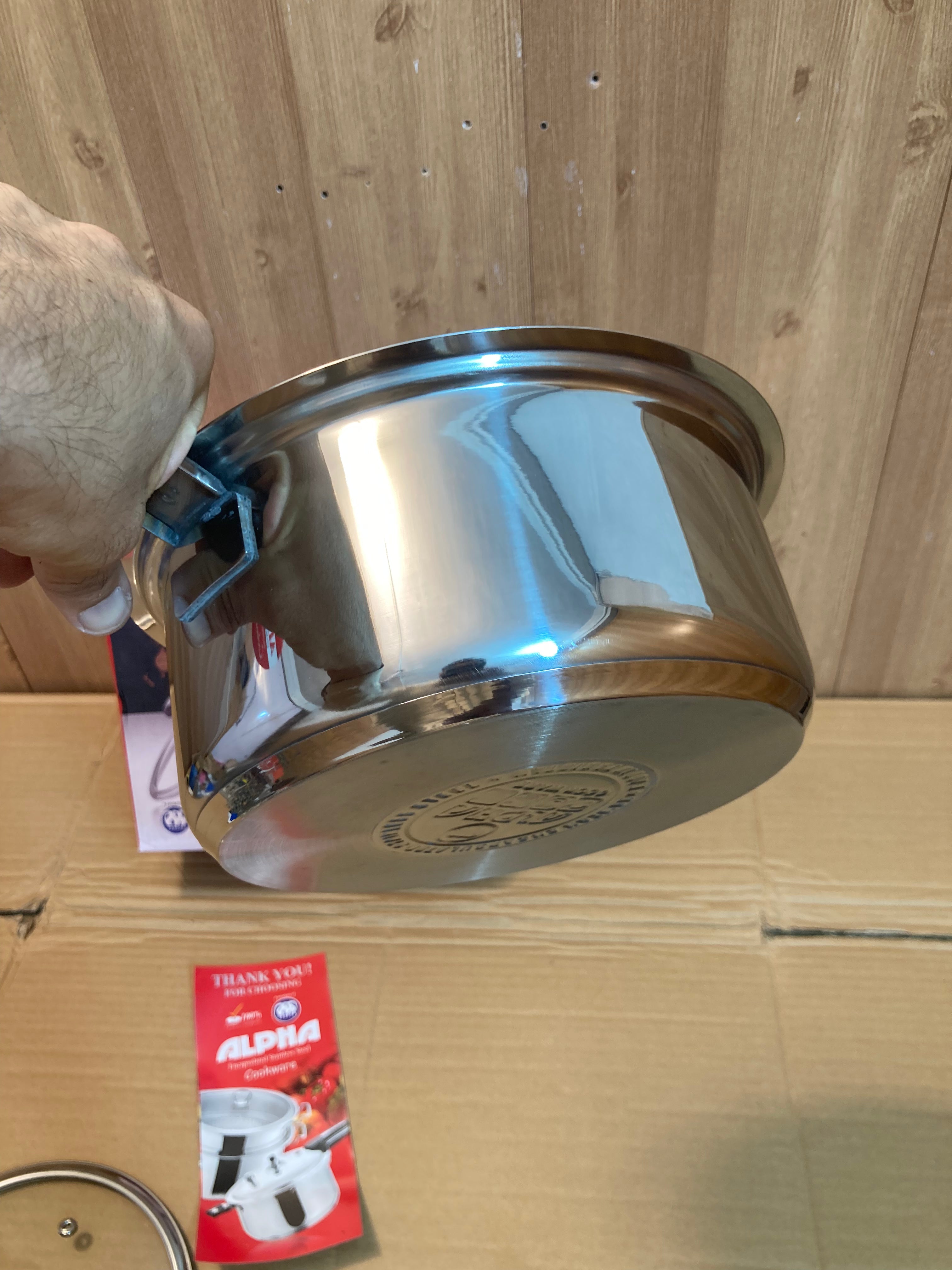 Alpha Durable Stainless Steel Sauce Pan With Glass Lid 20cm