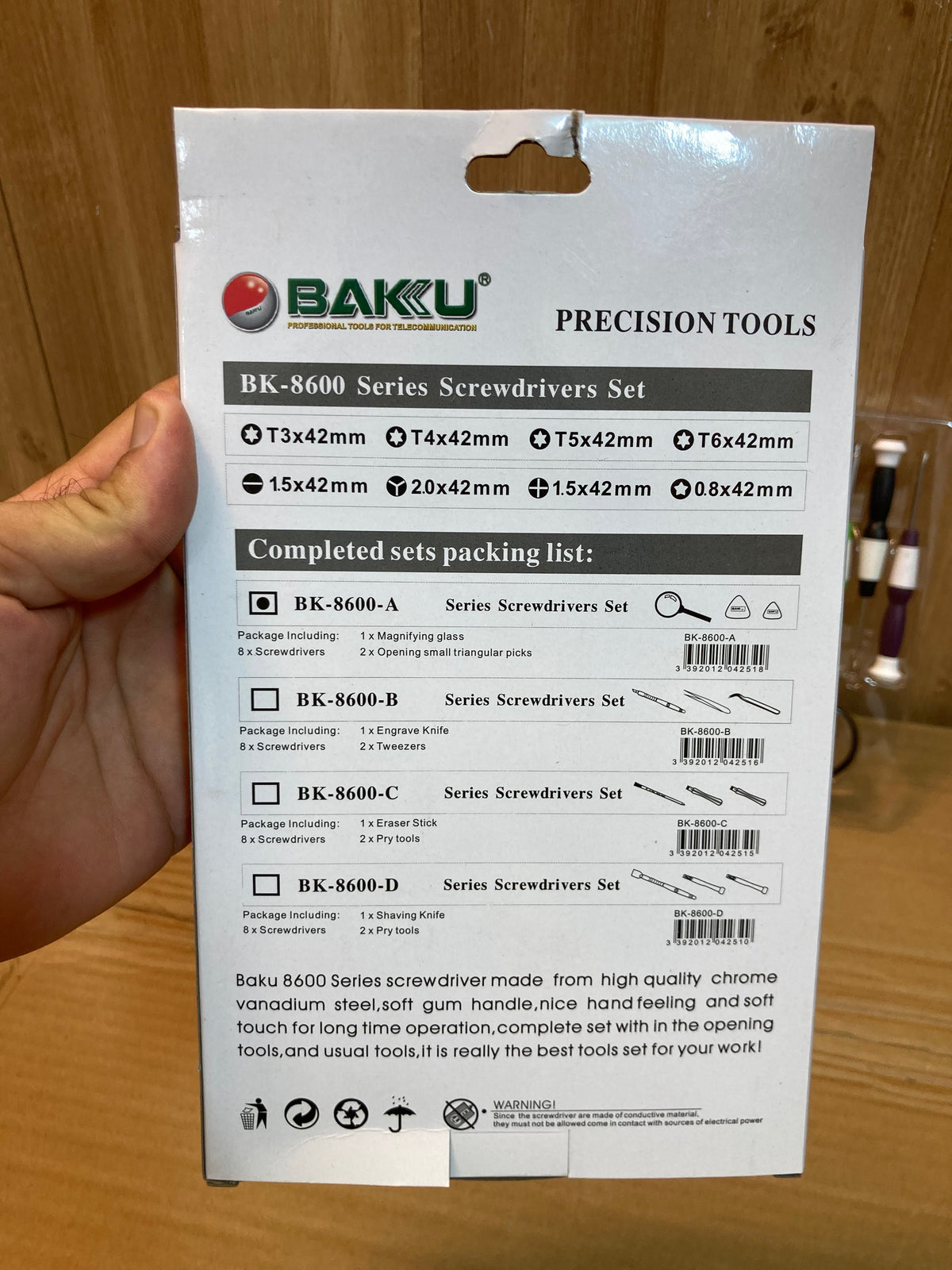 Baku BK-8600-A Series Quality Telecommunications/Repairing Screwdriver Set