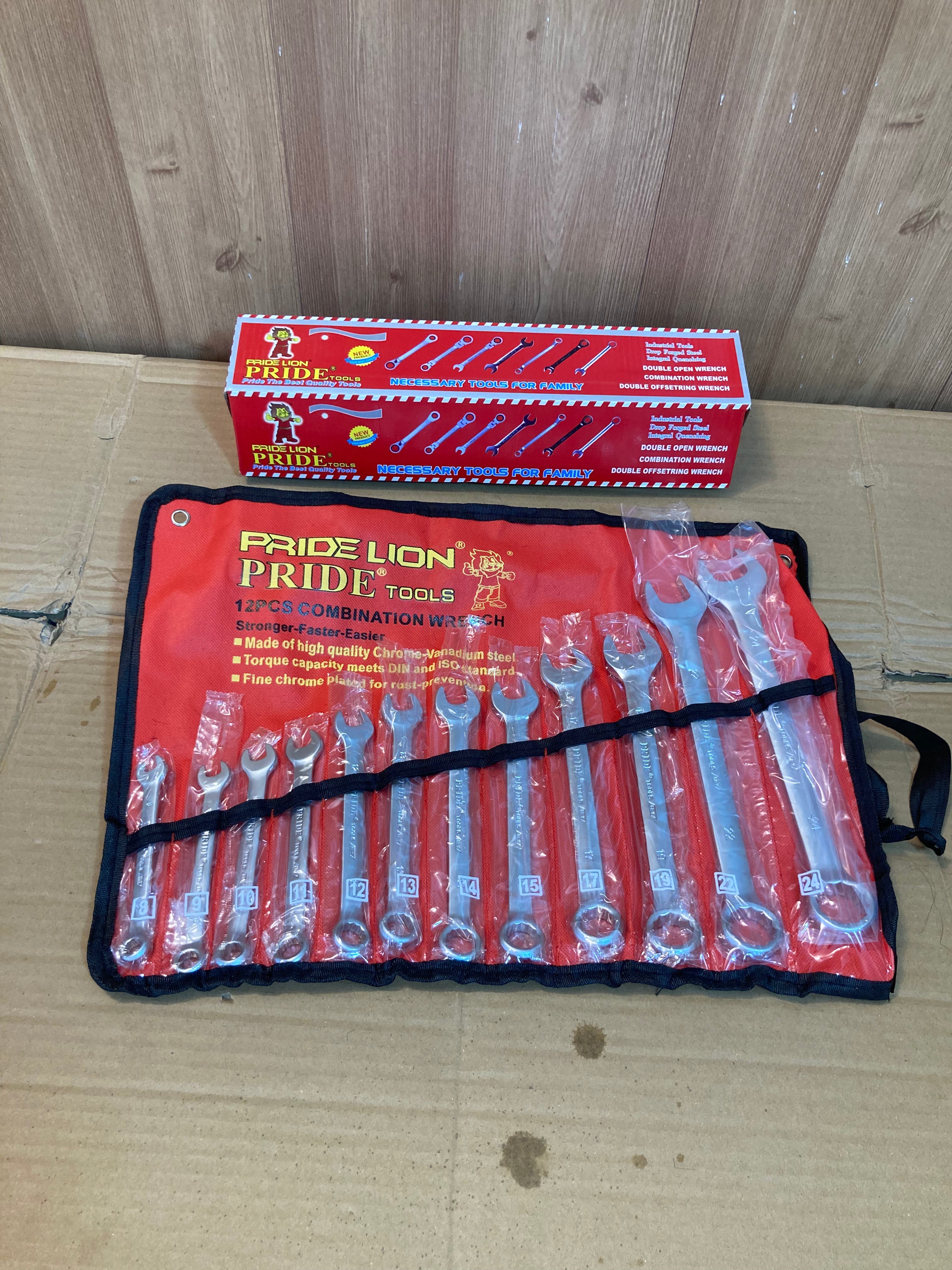 Combination Wrench Spanner Tool Double-Ended Ring Spanner 12Pcs Set 8–24 mm