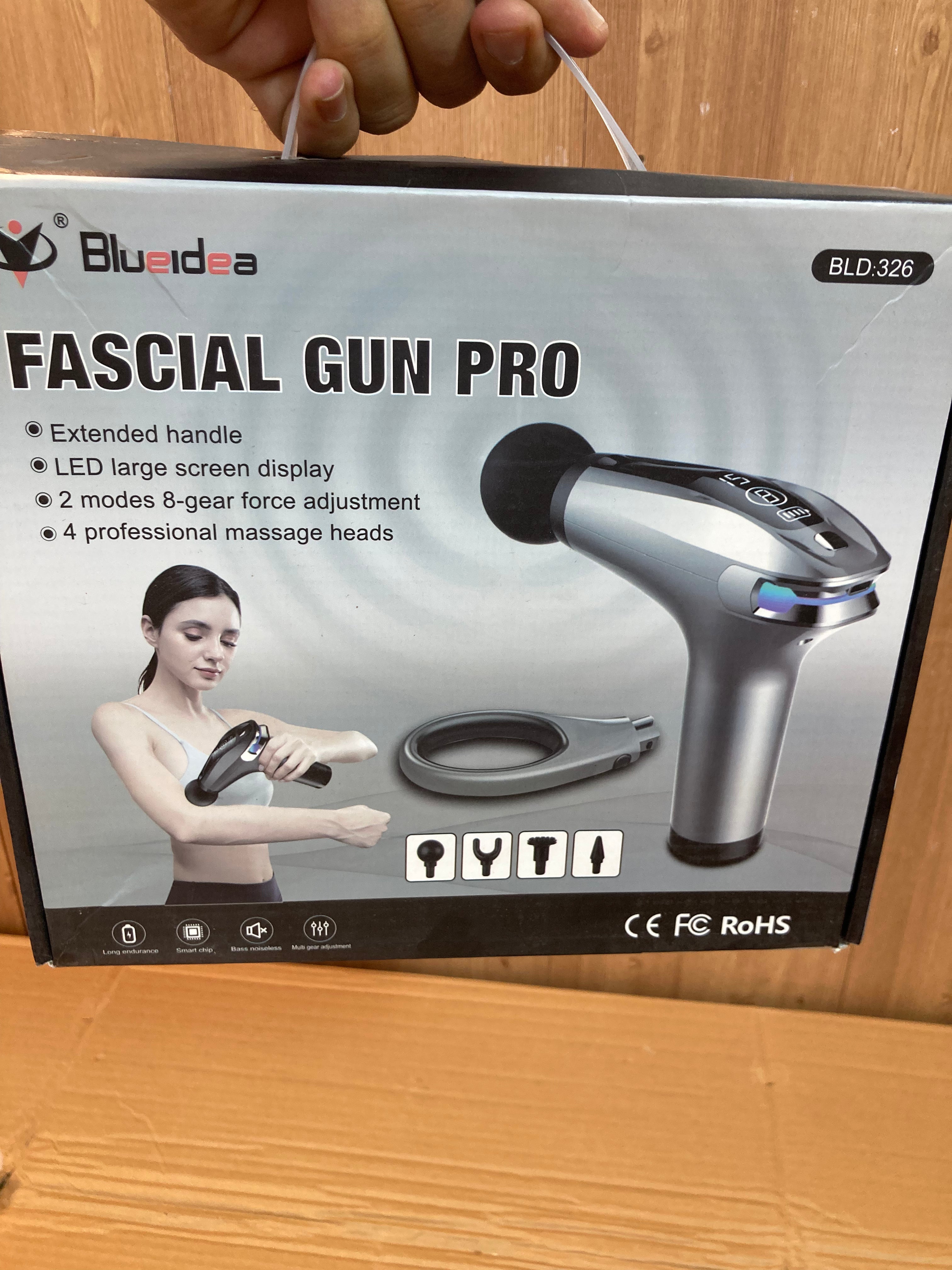 Blue Idea Extended Handle Facial Gun Pro Massager