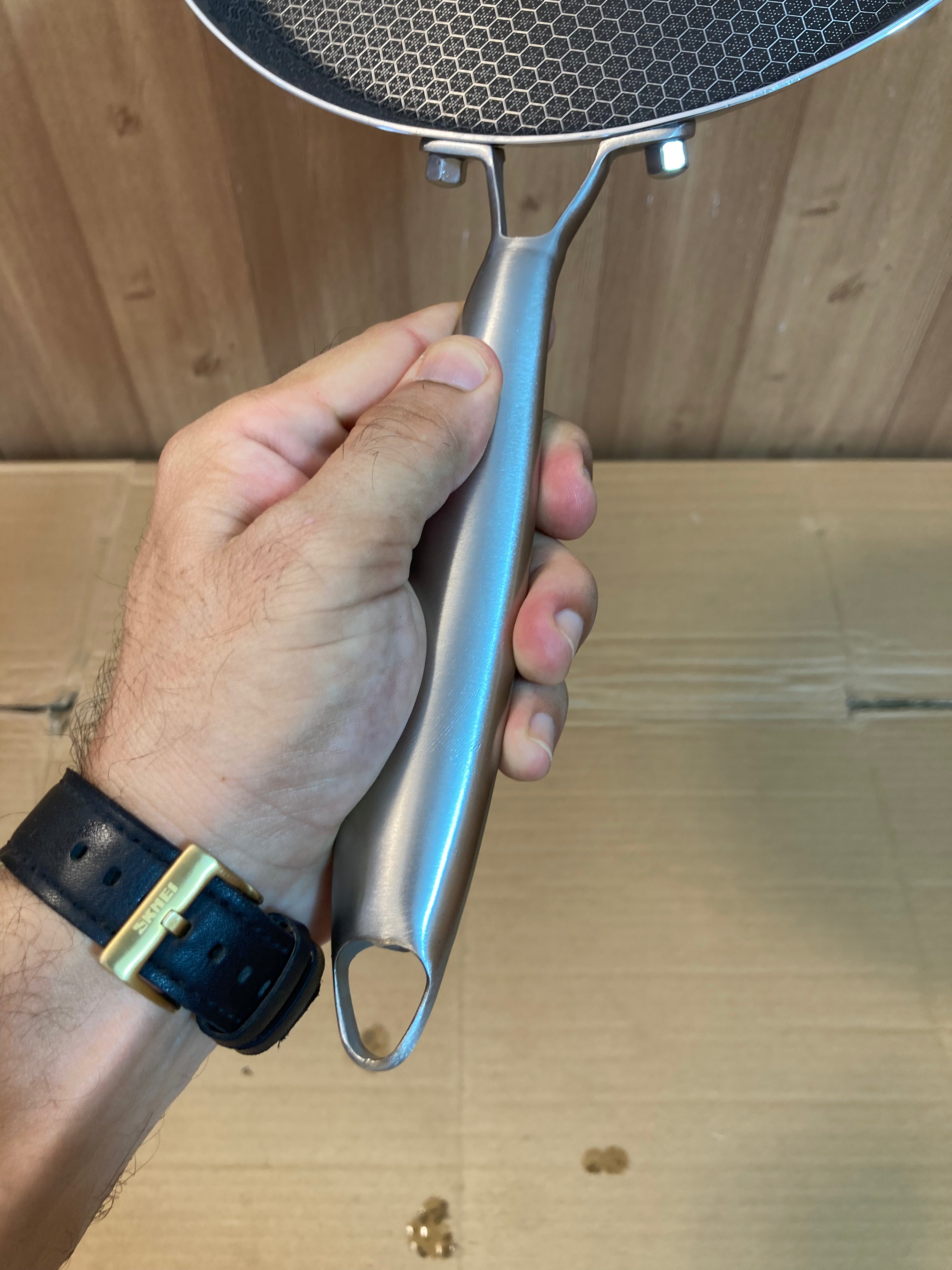 Double Laser Coated HoneyComb Flat Pizza Pan Without Lid