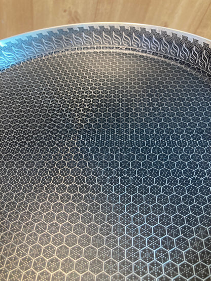 Double Laser Coated HoneyComb Flat Pizza Pan Without Lid