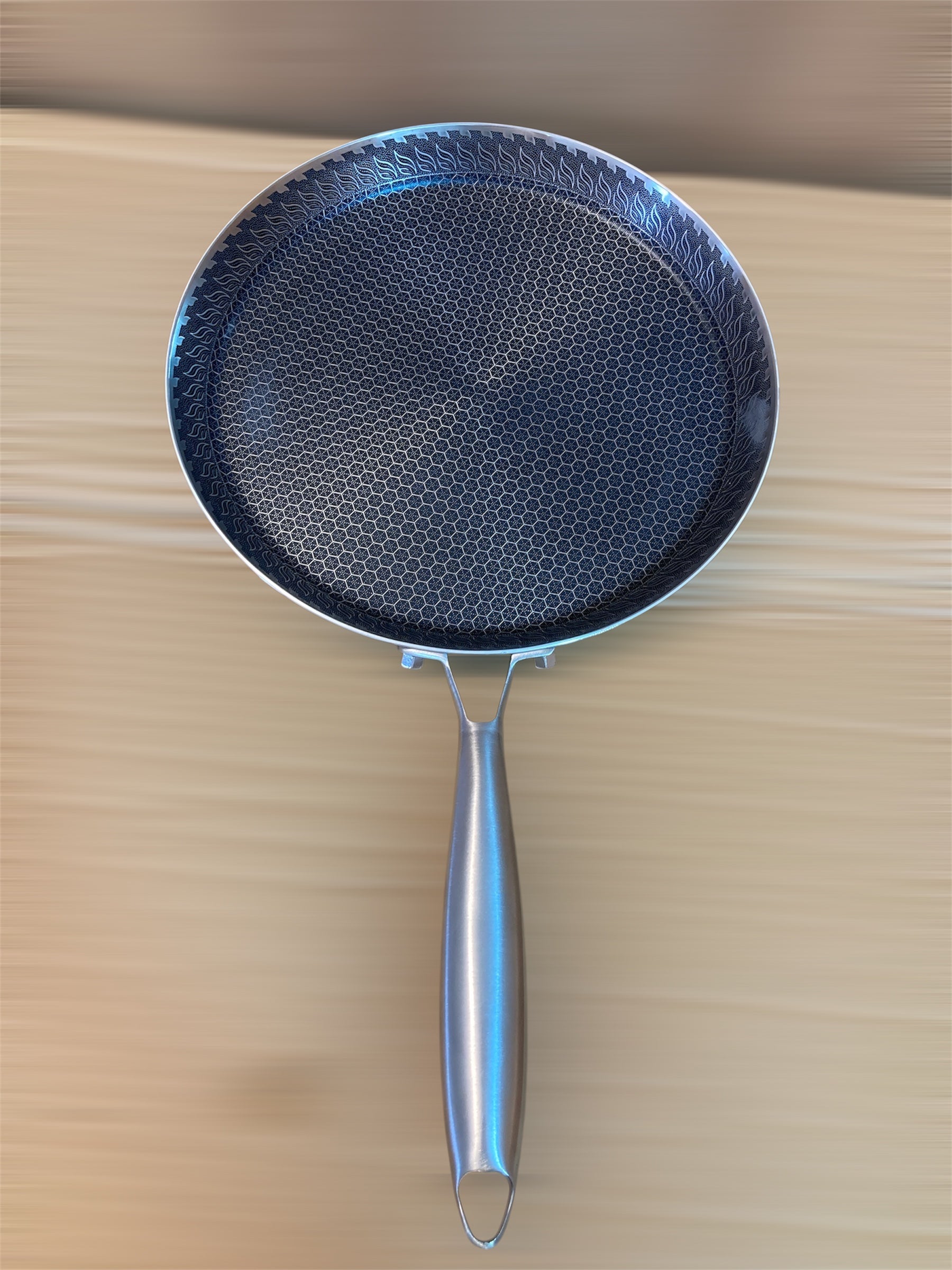 Double Laser Coated HoneyComb Flat Pizza Pan Without Lid