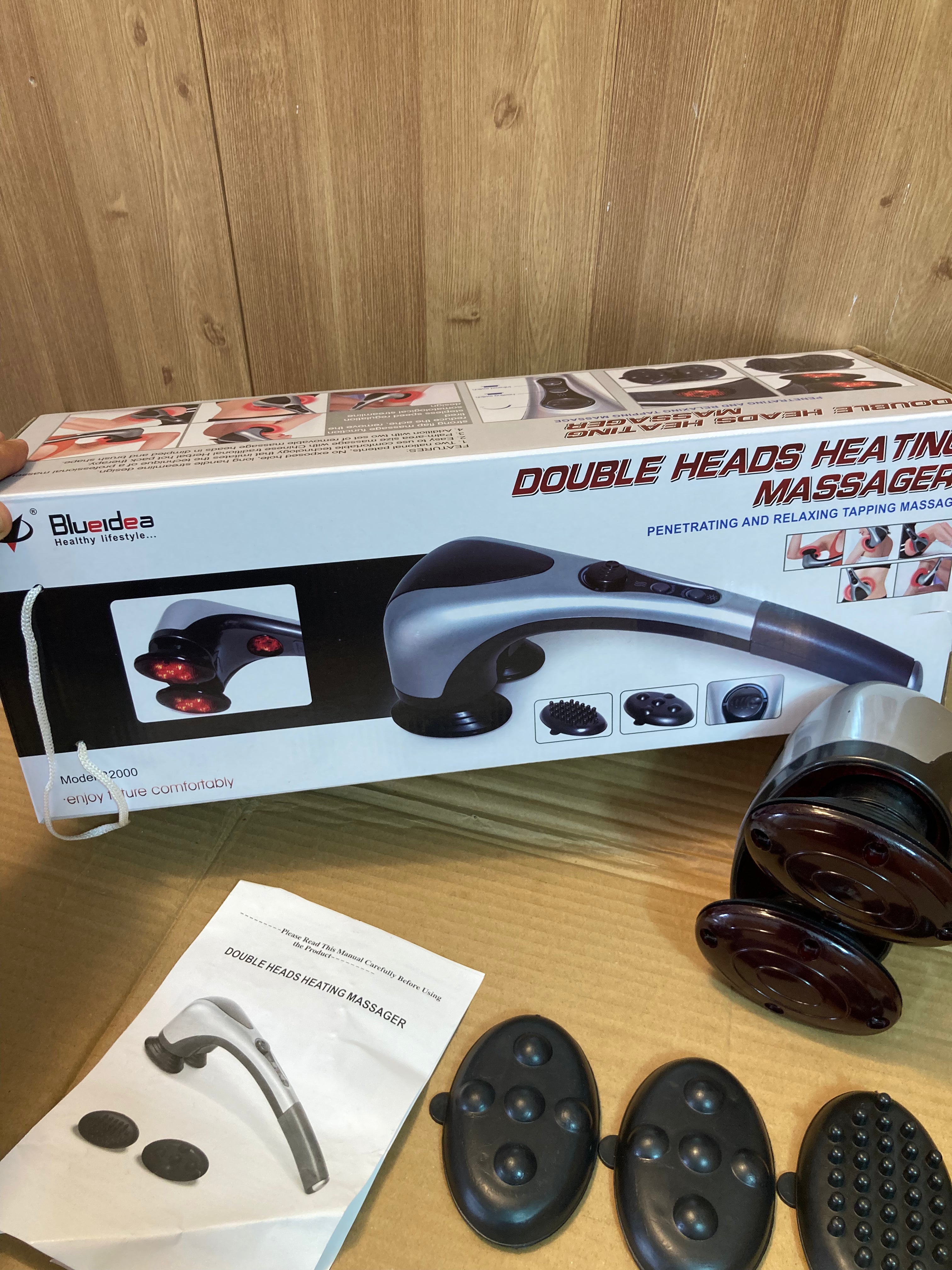 Blue Idea Full Body Handheld Powerful Double Head Massager